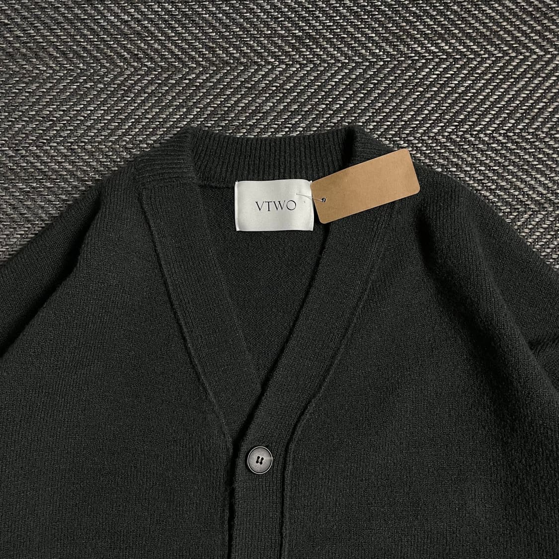 VTWO 미니멀 박시핏 울 가디건 챠콜o 4812 상품이미지4