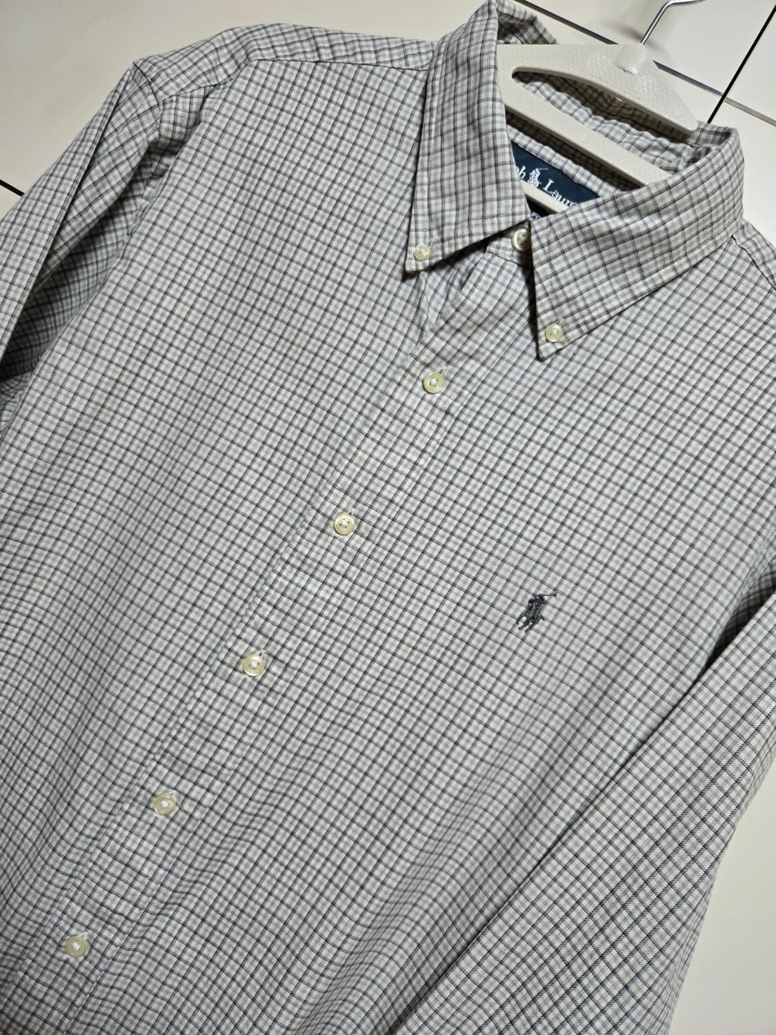 폴로 랄프로렌 남성 커스텀핏 체크 셔츠(L사이즈) 상품이미지1