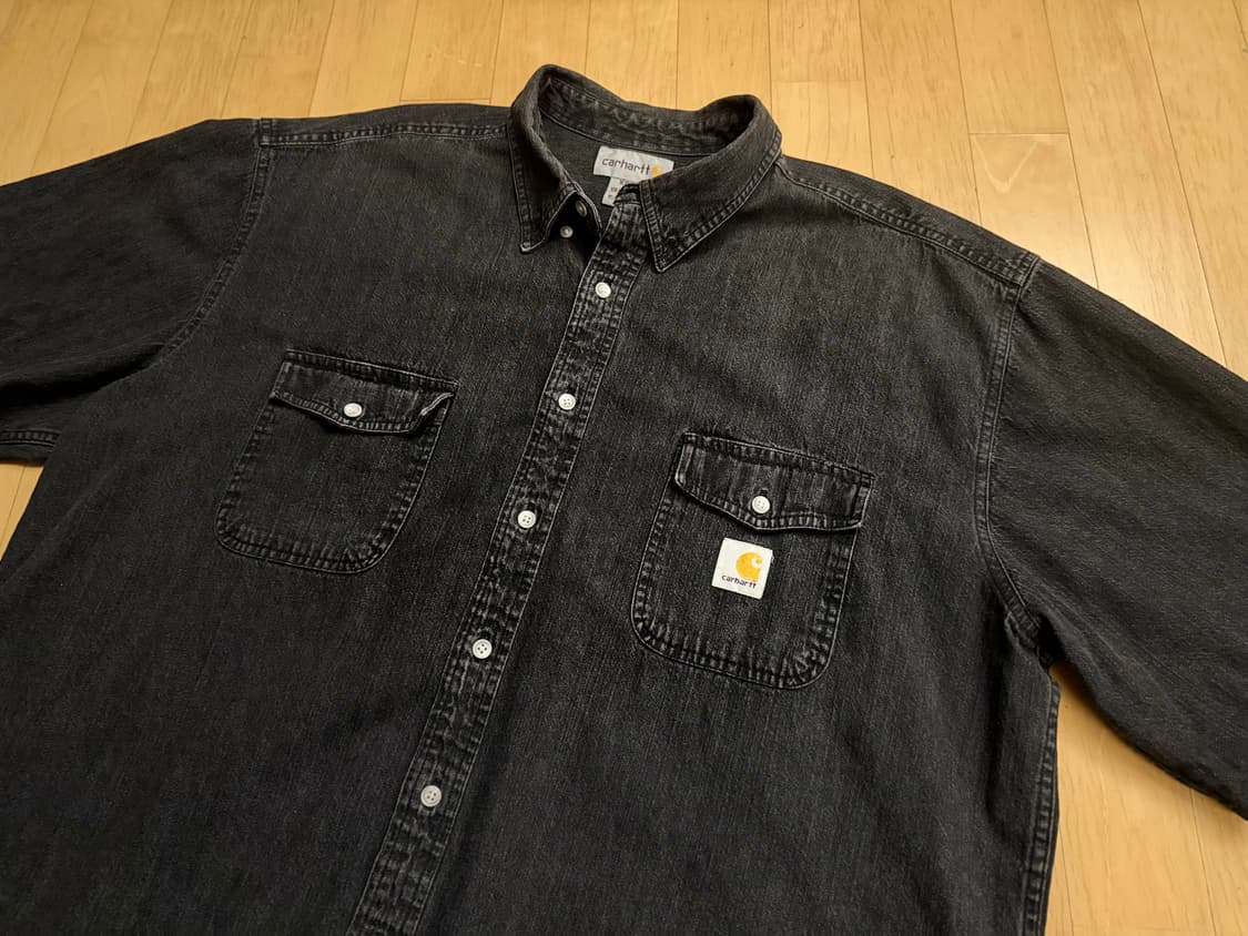 [칼하트] 루즈 핏 미드웨이트 챔브레이 반팔 버튼다운 셔츠 상품이미지1