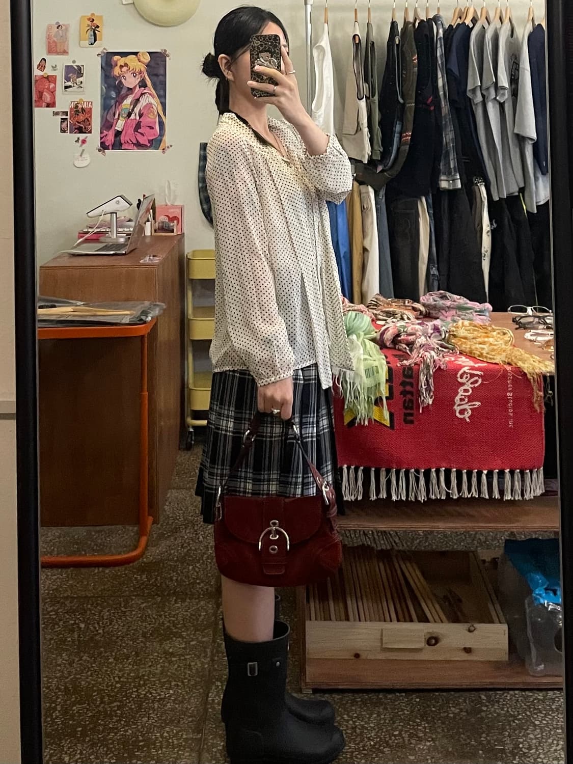 코치 레드 스웨이드 숄더백 [무배] 상품이미지9