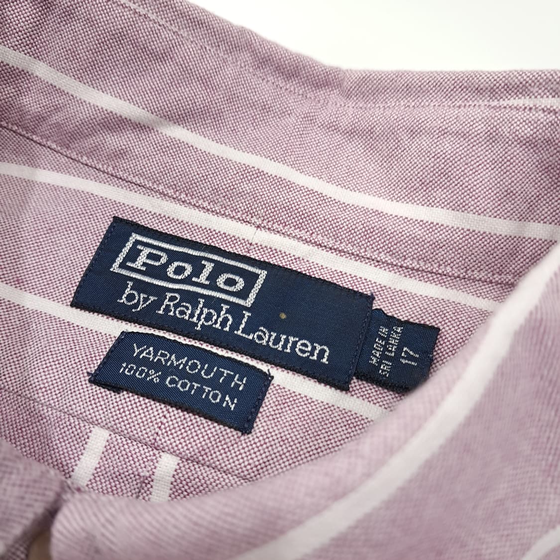 CL538 2XL 폴로 90s 올드스쿨 스트라이프 더스티핑크 셔츠 남방 상품이미지3