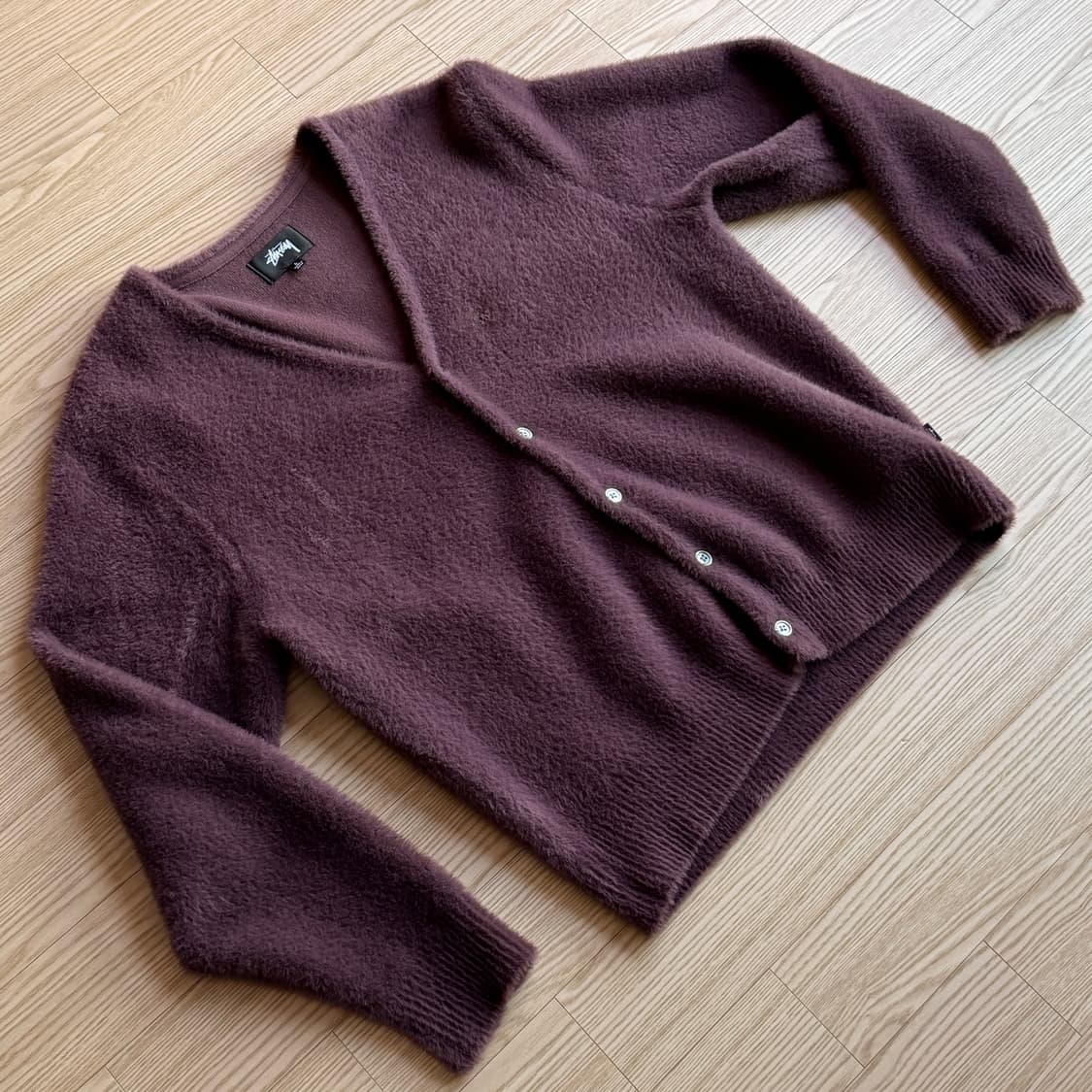스투시 샤기 가디건 마룬컬러 L 상품이미지3