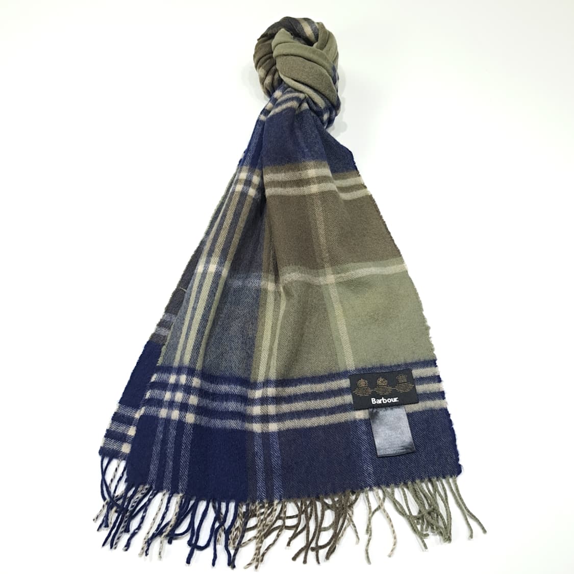 MX443 바버 울캐시미어 3로얄워런트 타탄 올리브 머플러 목도리 상품이미지1