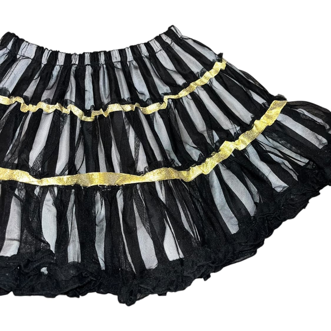 스트라이프 레이스 밴딩 캉캉스커트 갸루y2k키치 상품이미지2