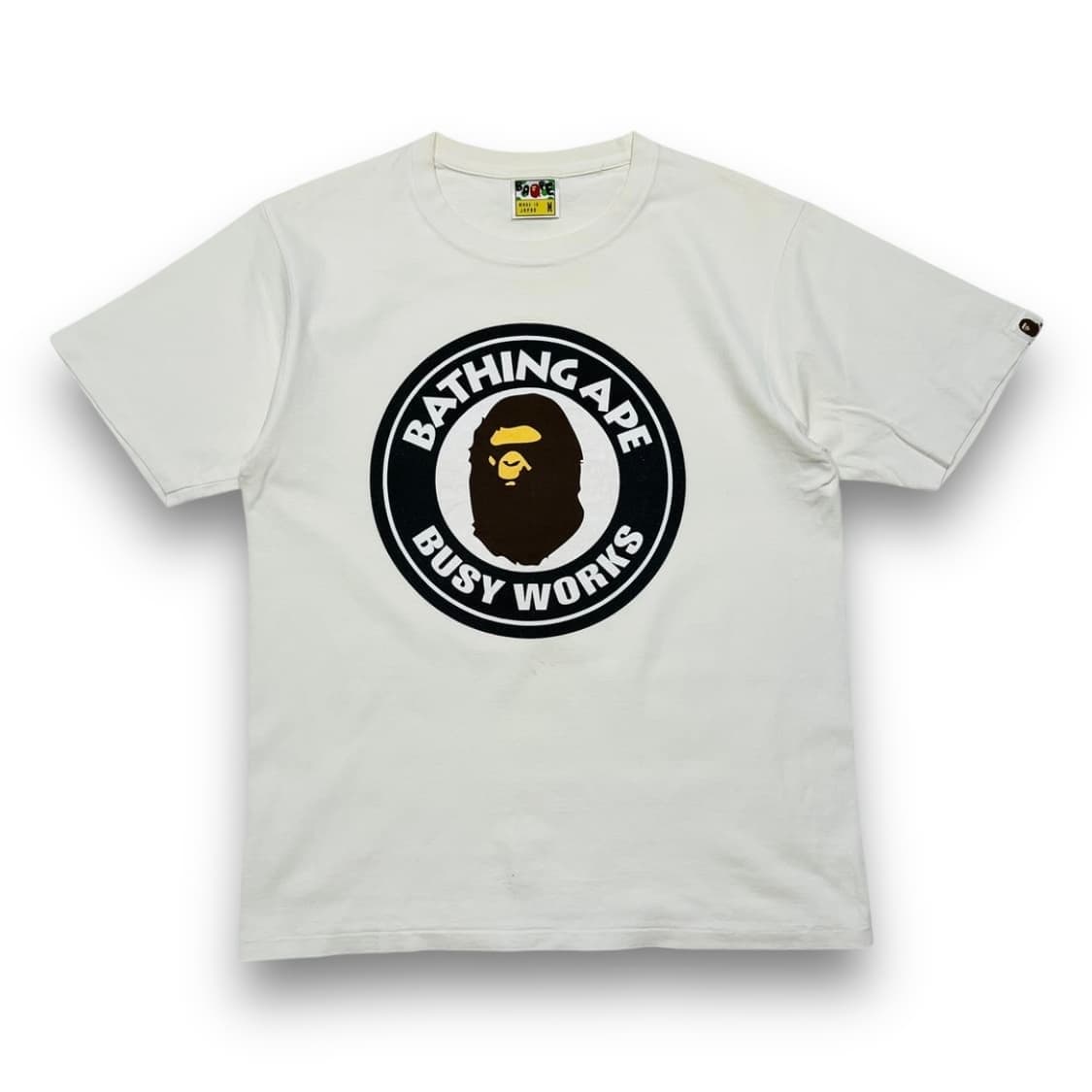 베이프 비지웍스 시리즈 화이트 빈티지 반팔 티셔츠 상품이미지1