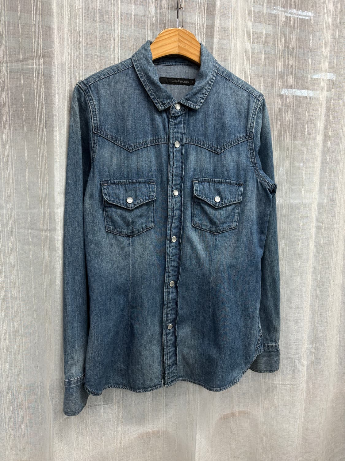 Ck 캘빈클라인 웨스턴 중청 데님 청셔츠 Calvin Klein Deni 상품이미지1