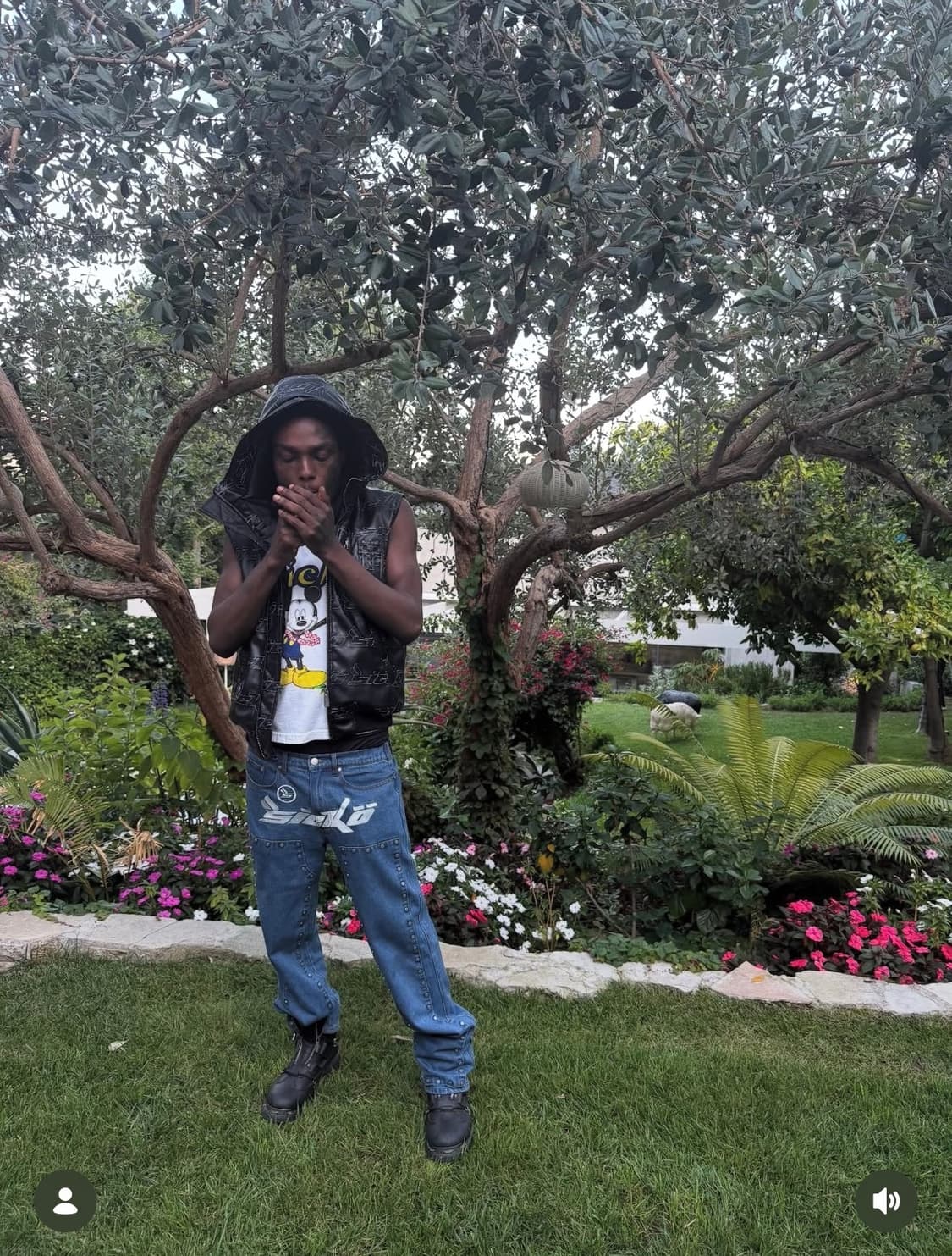 born from pain sicko 레더 후디드 베스트 상품이미지1