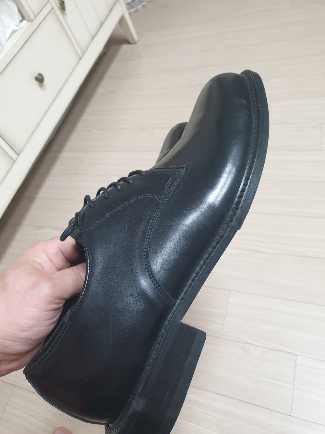 mmrd 검정색 남성용 가죽 더비슈즈(285E) 상품이미지3