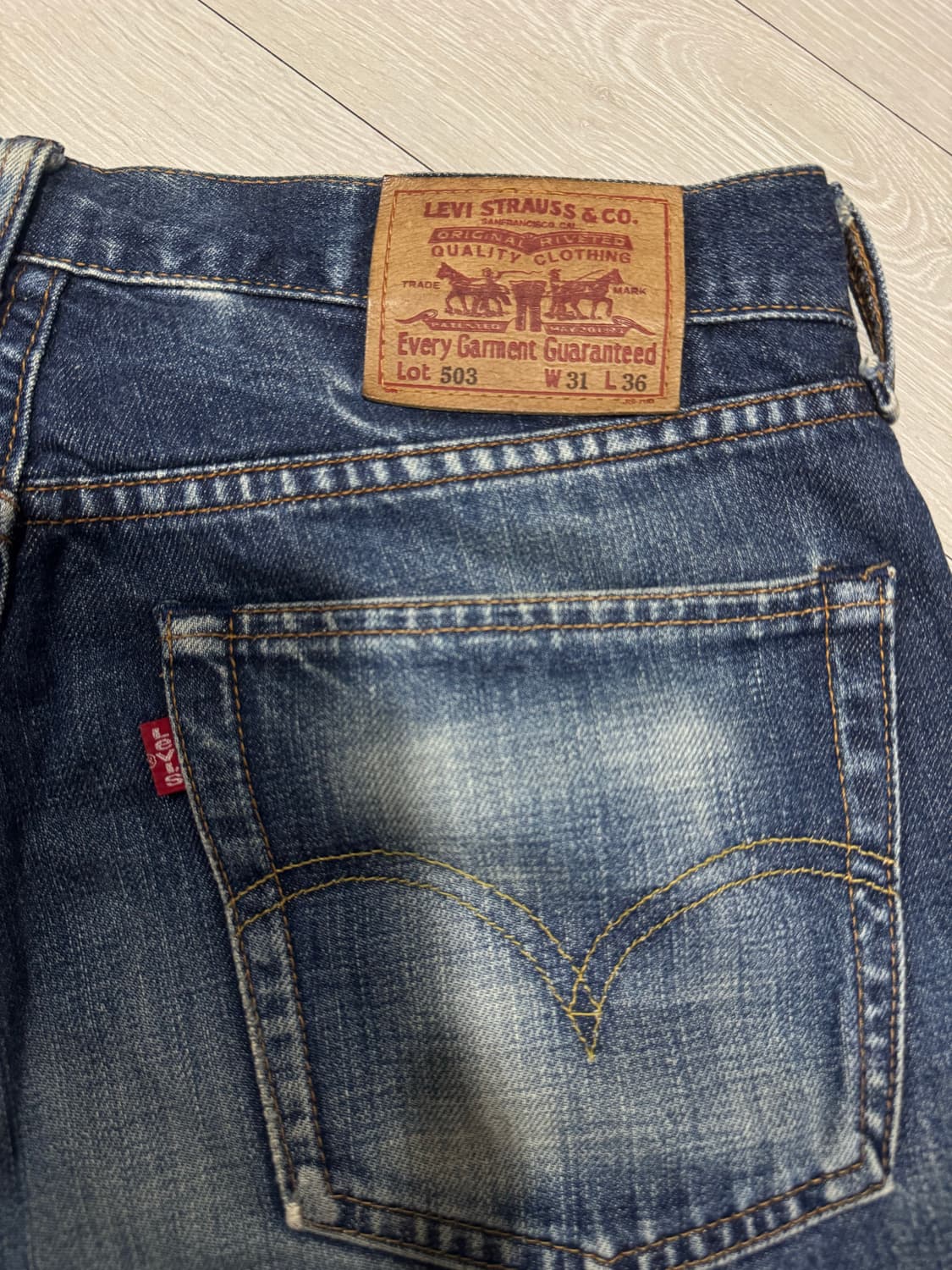 일본판)리바이스 503 셀비지 컷팅진 청바지 상품이미지3