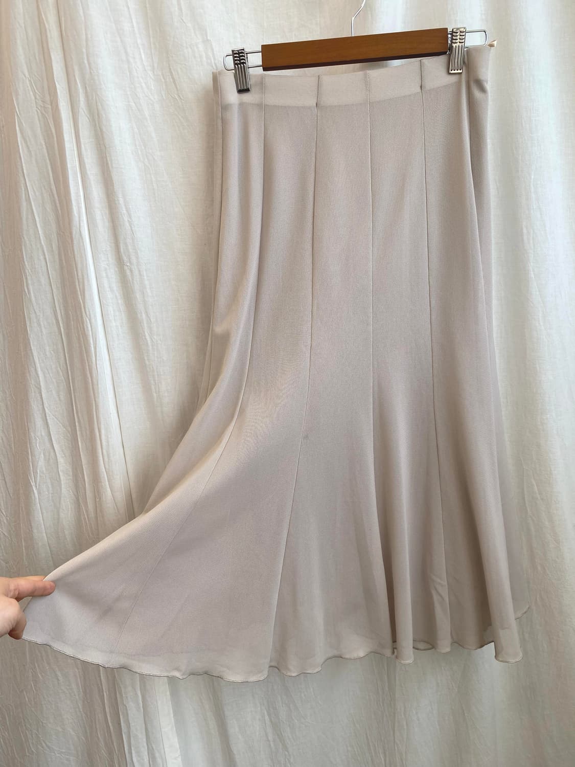 베이지 샤밴딩스커트(M) 상품이미지3