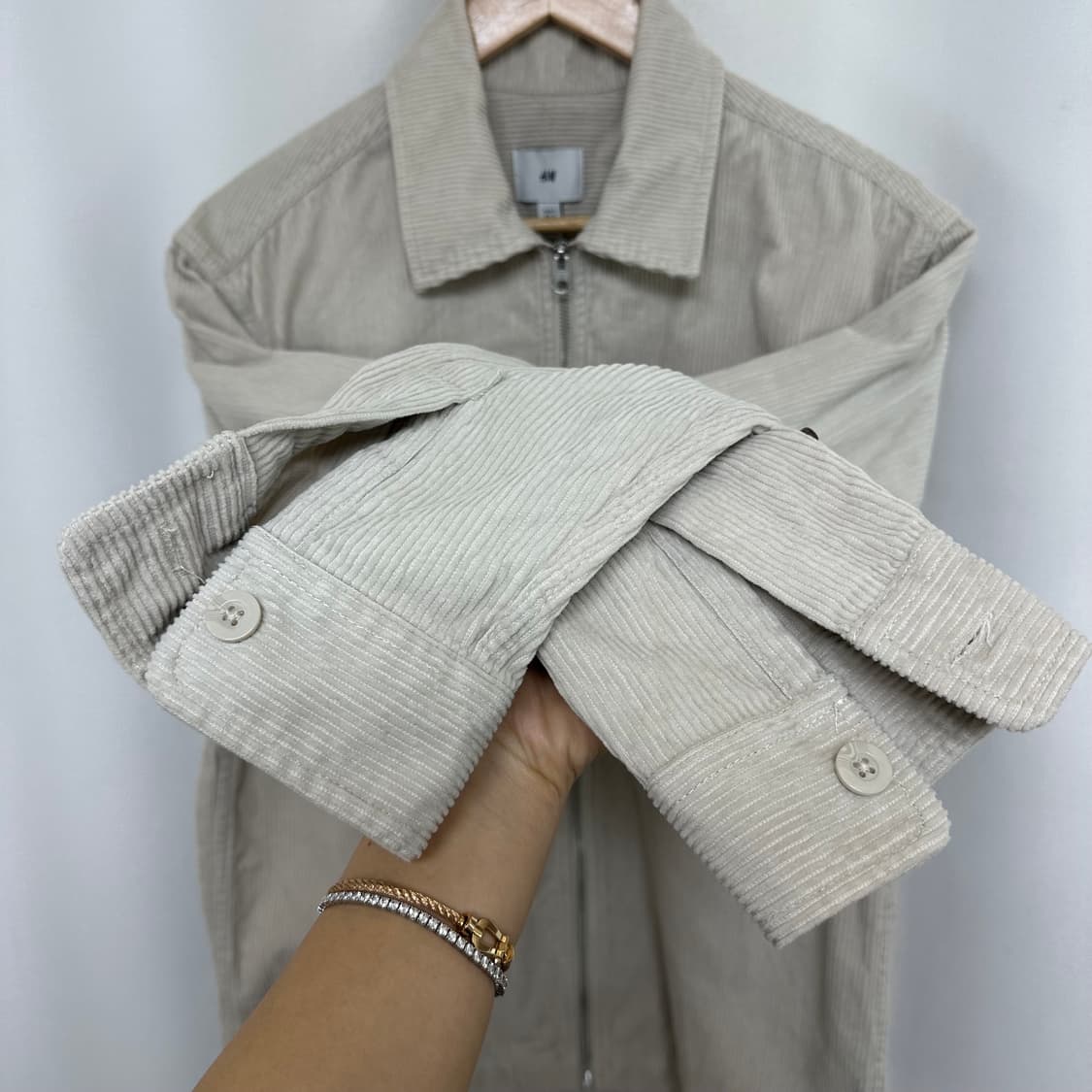 H&M 남자 골덴 집업 카라 자켓 S 상품이미지3