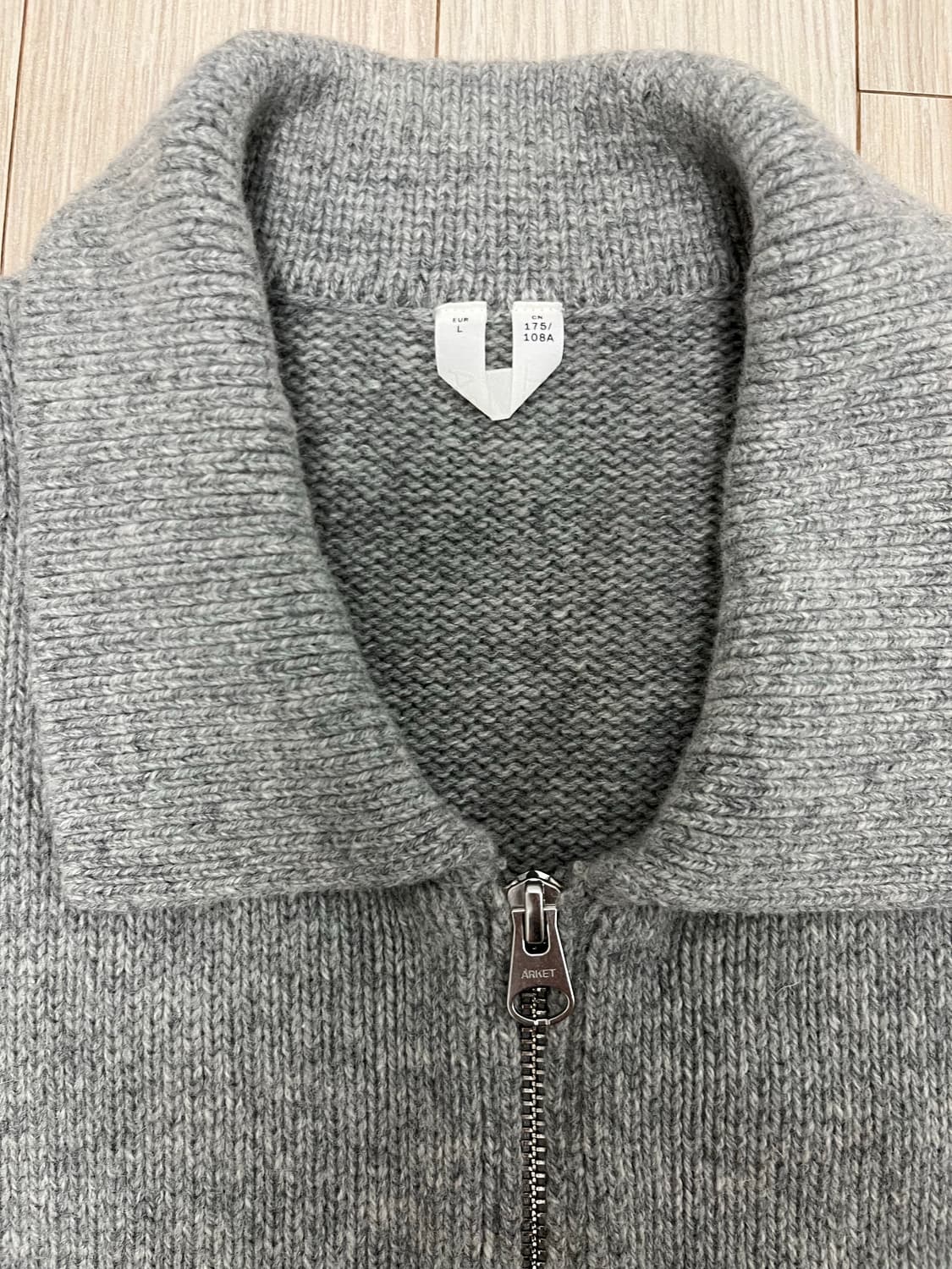 [L]아르켓 그레이 하프넥 집업 니트 상품이미지2