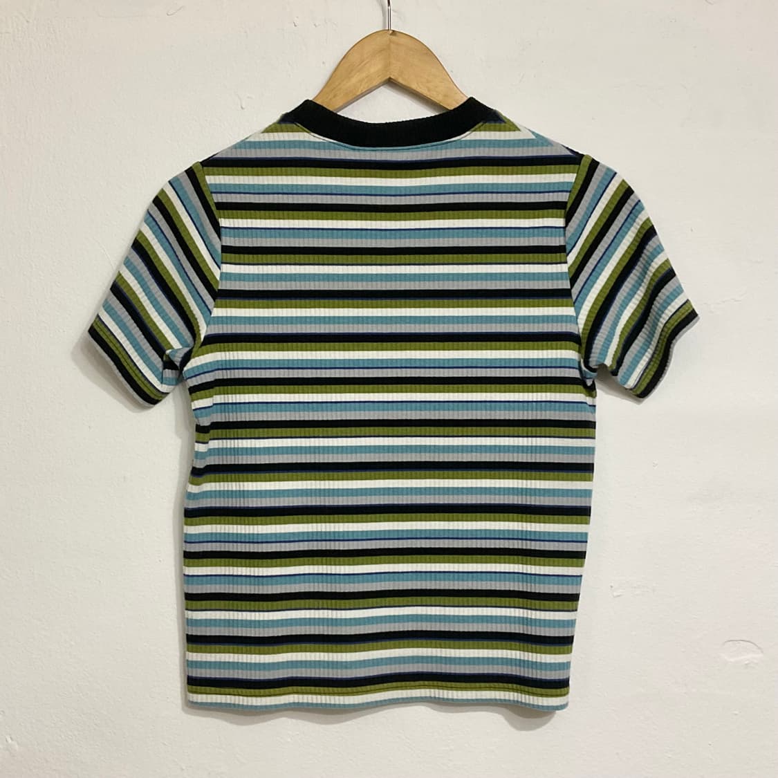 엑스걸 반팔 골지 니트 티셔츠 상품이미지2