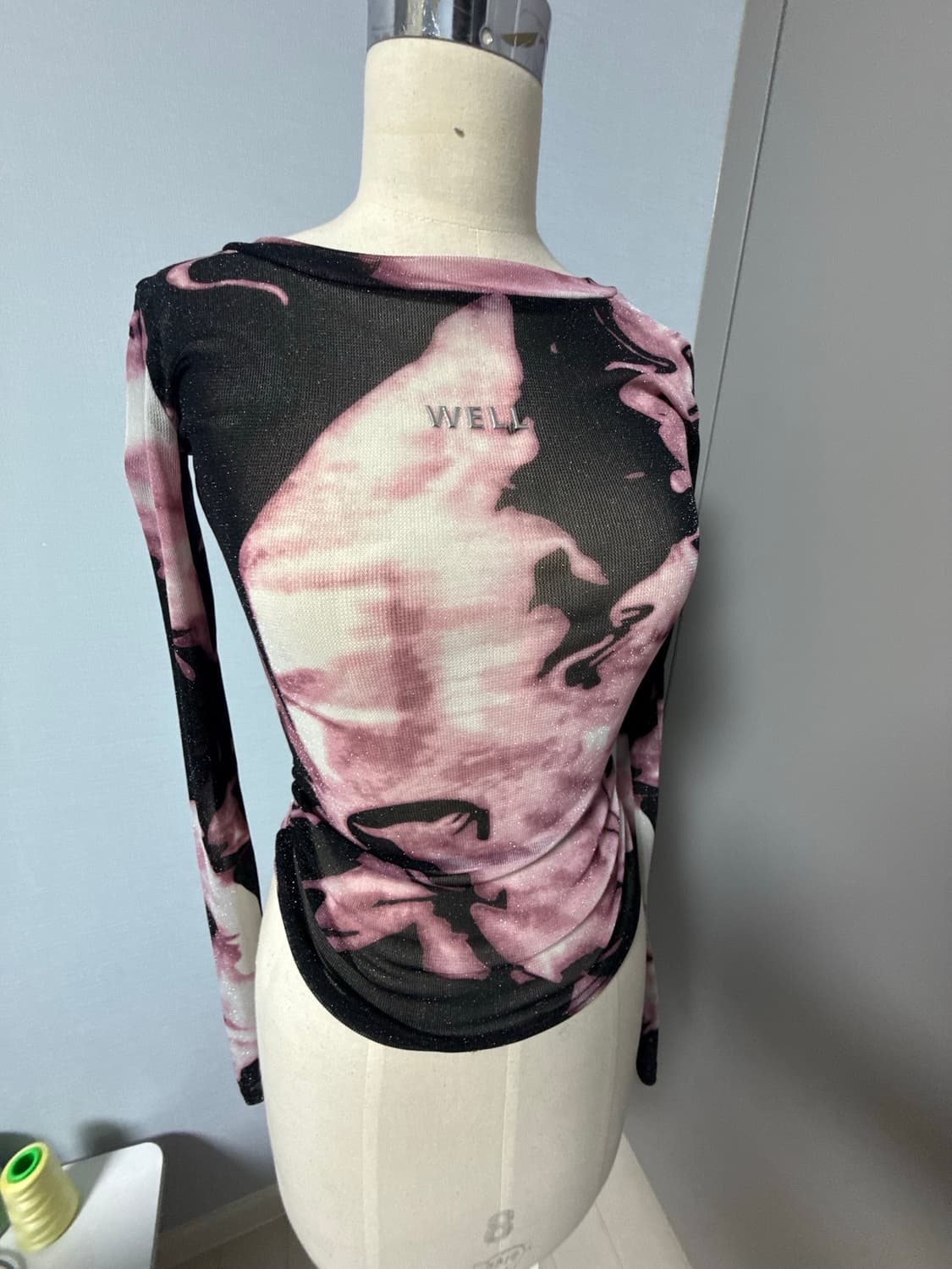 쉬인 펄 시스루 티셔츠  상품이미지2