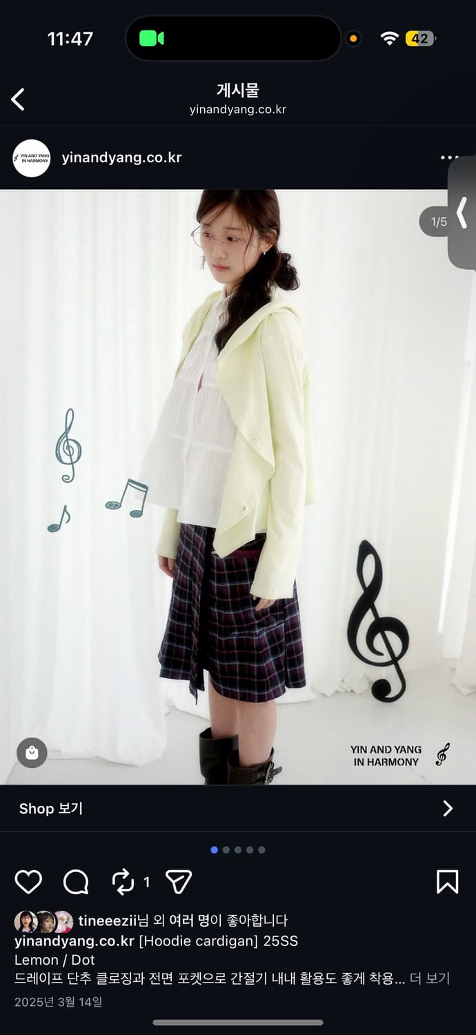 인앤양인하모니 wrap pleats skirt checked 상품이미지1