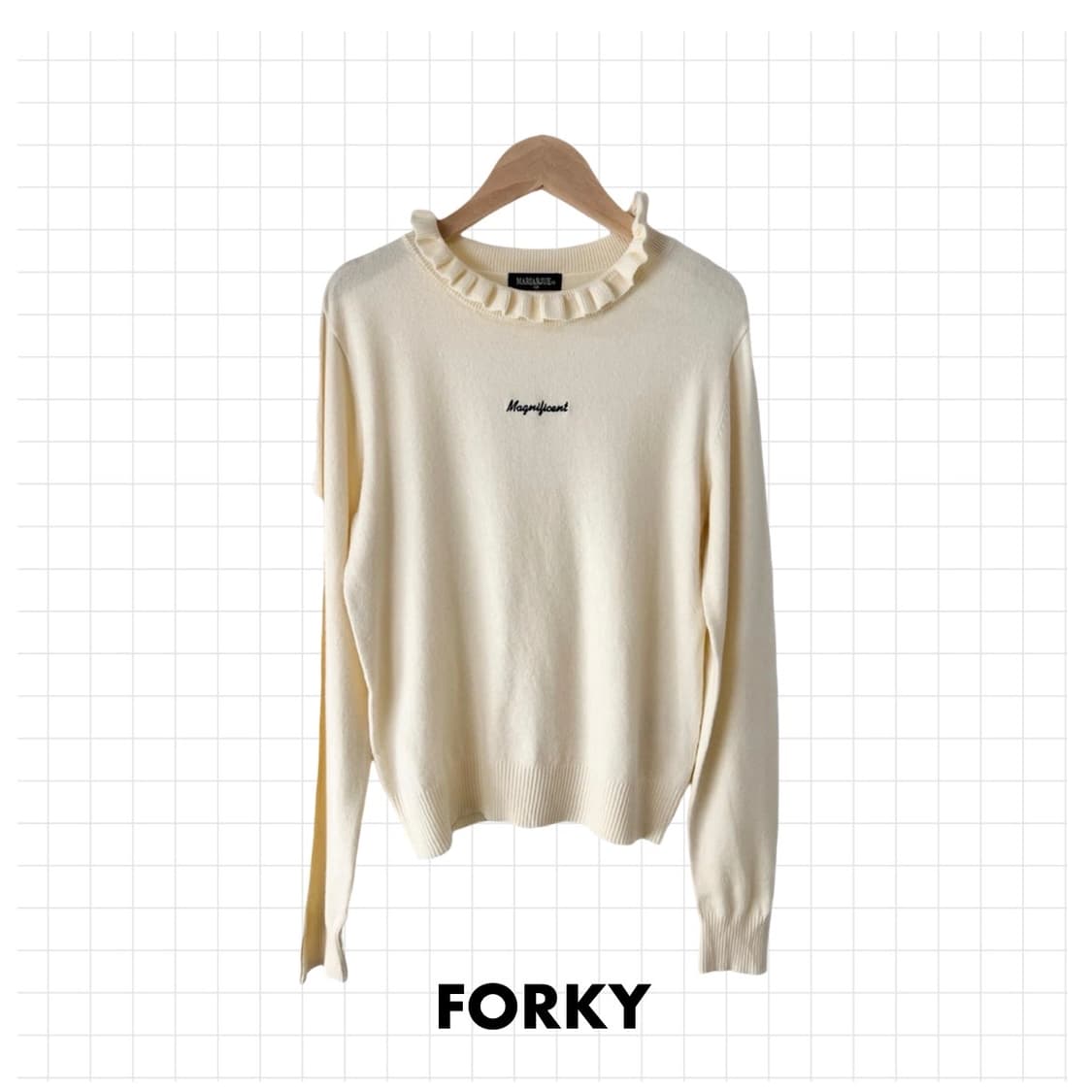 ruffle neck knit 상품이미지1