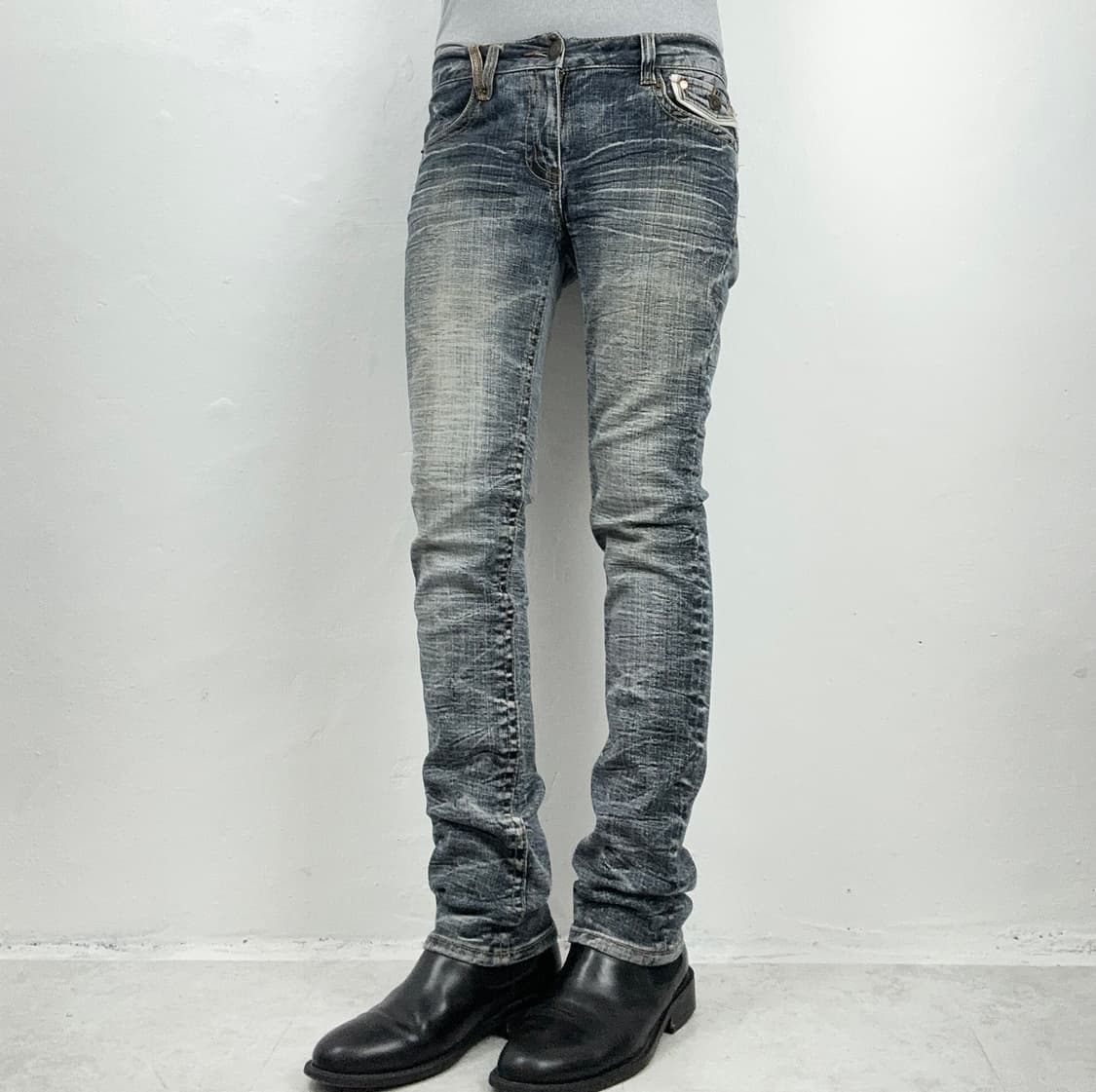 Spicy Denim Bleach Washed Distressed Sli 상품이미지2