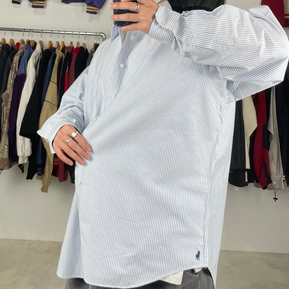 1990s 폴로 랄프로렌 OCBD 스트라이프 빅셔츠 상품이미지2