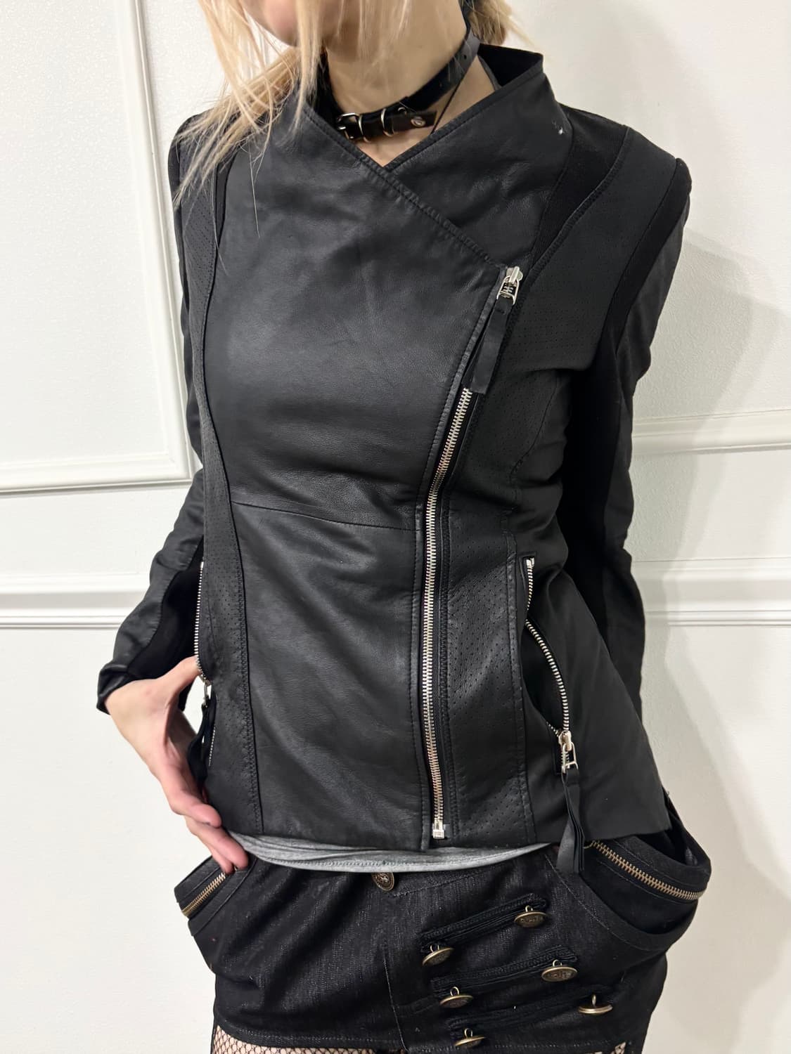 aesthetic Side Zip Draped Slim Fit Sheep 상품이미지3