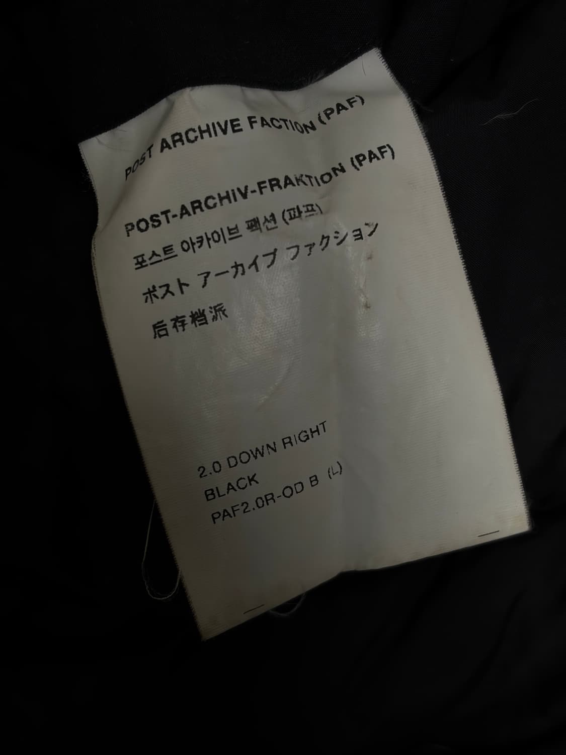 L) PAF 2.0 down 파프 포스트 아카이브 팩션 패딩 다운 구스 상품이미지8