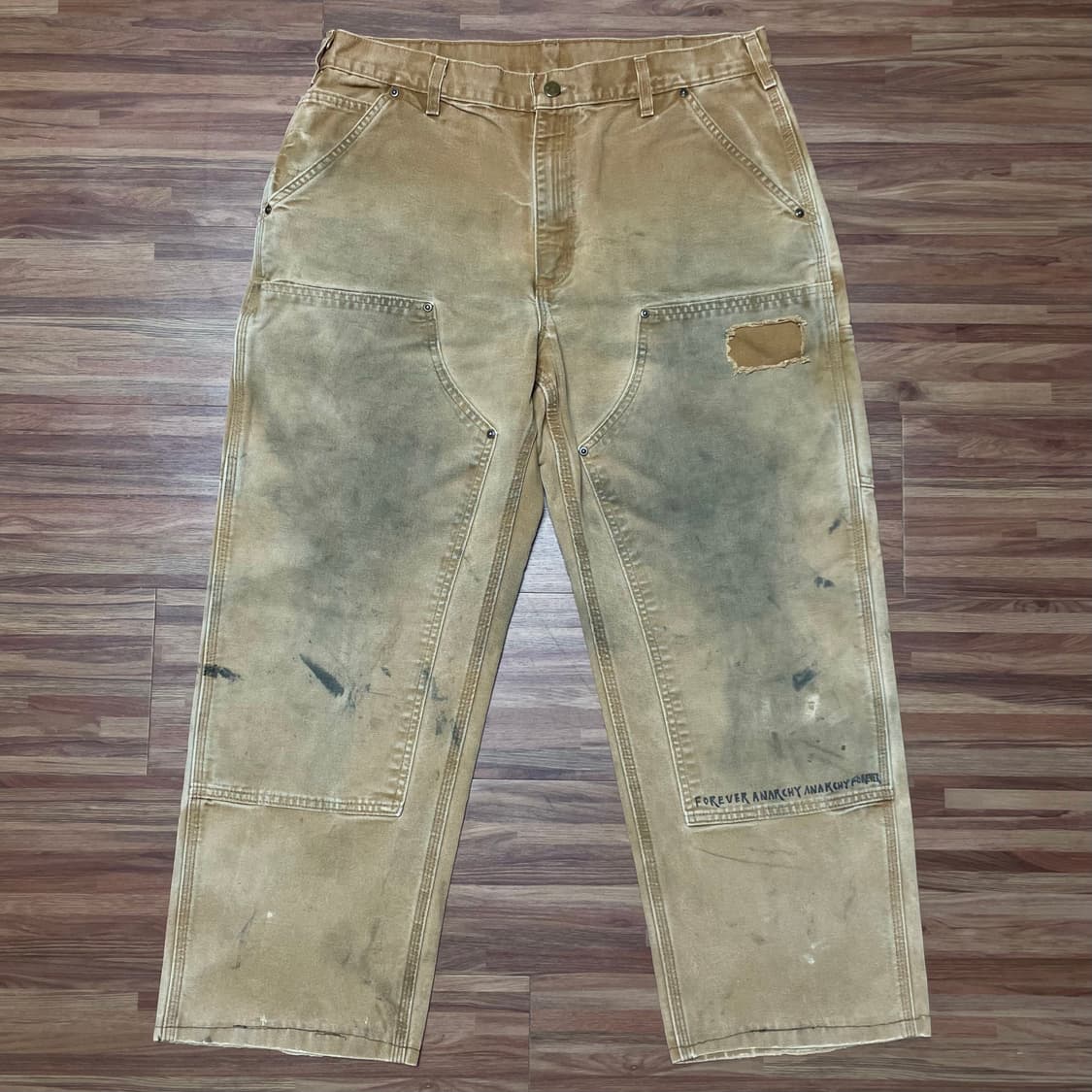 칼하트 하드 디스 더블니 브라운 brn 카펜터 워크팬츠 36 (34) 상품이미지1