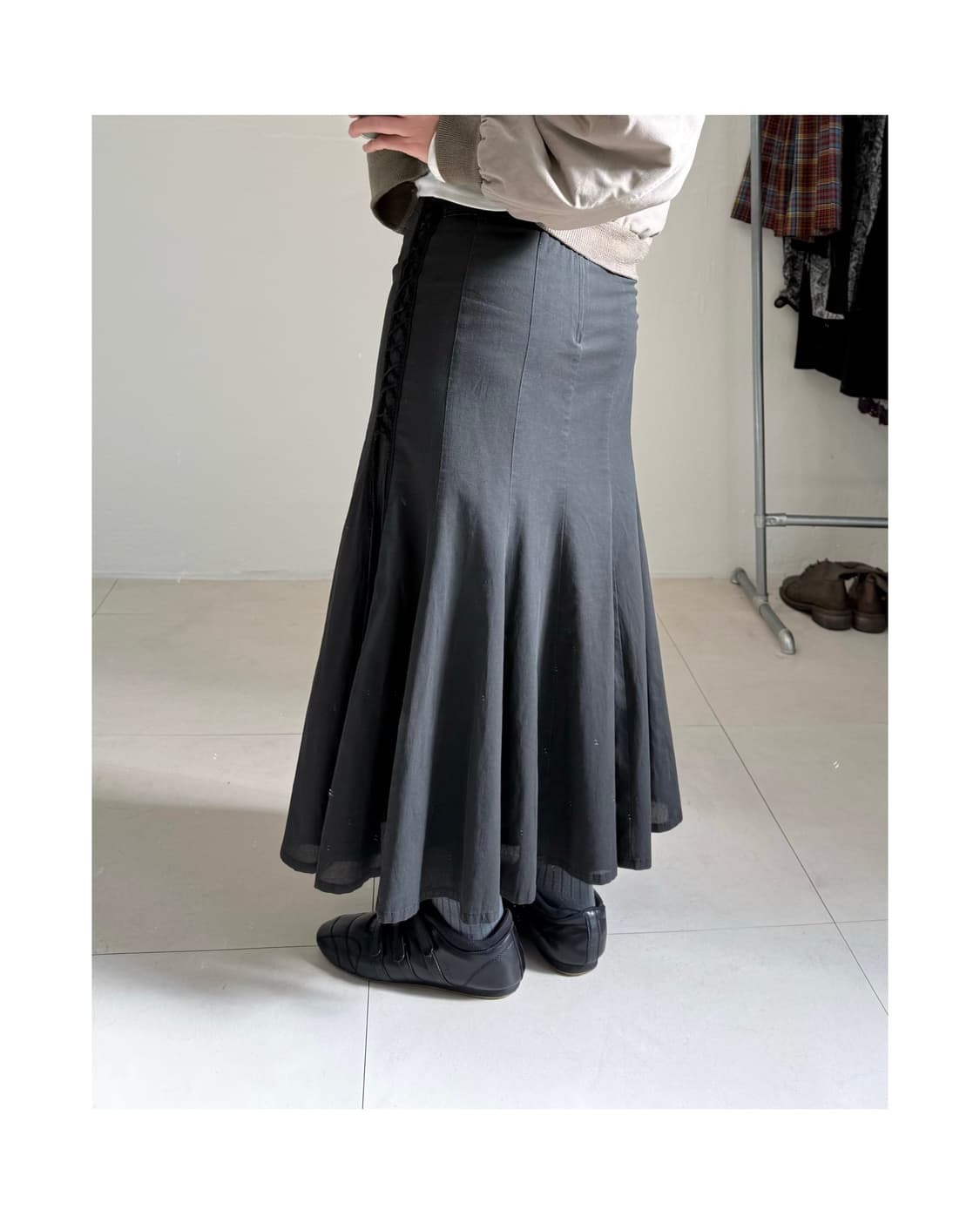 빈티지 레이스업 스커트 상품이미지2