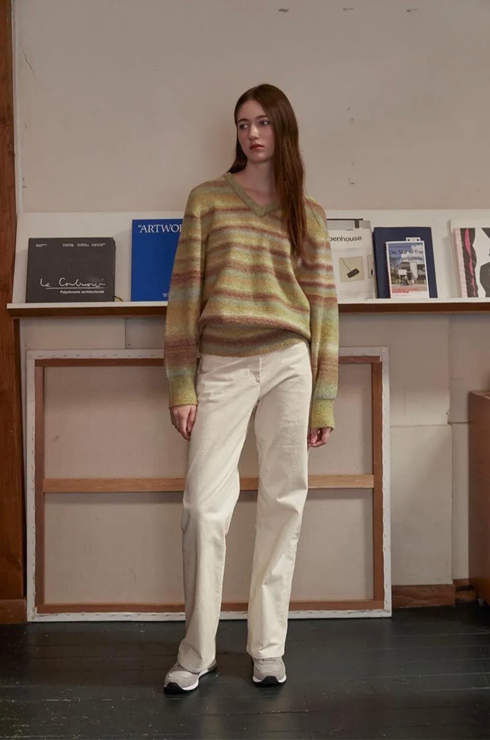 Raive whole garment knit in Khaki 상품이미지3