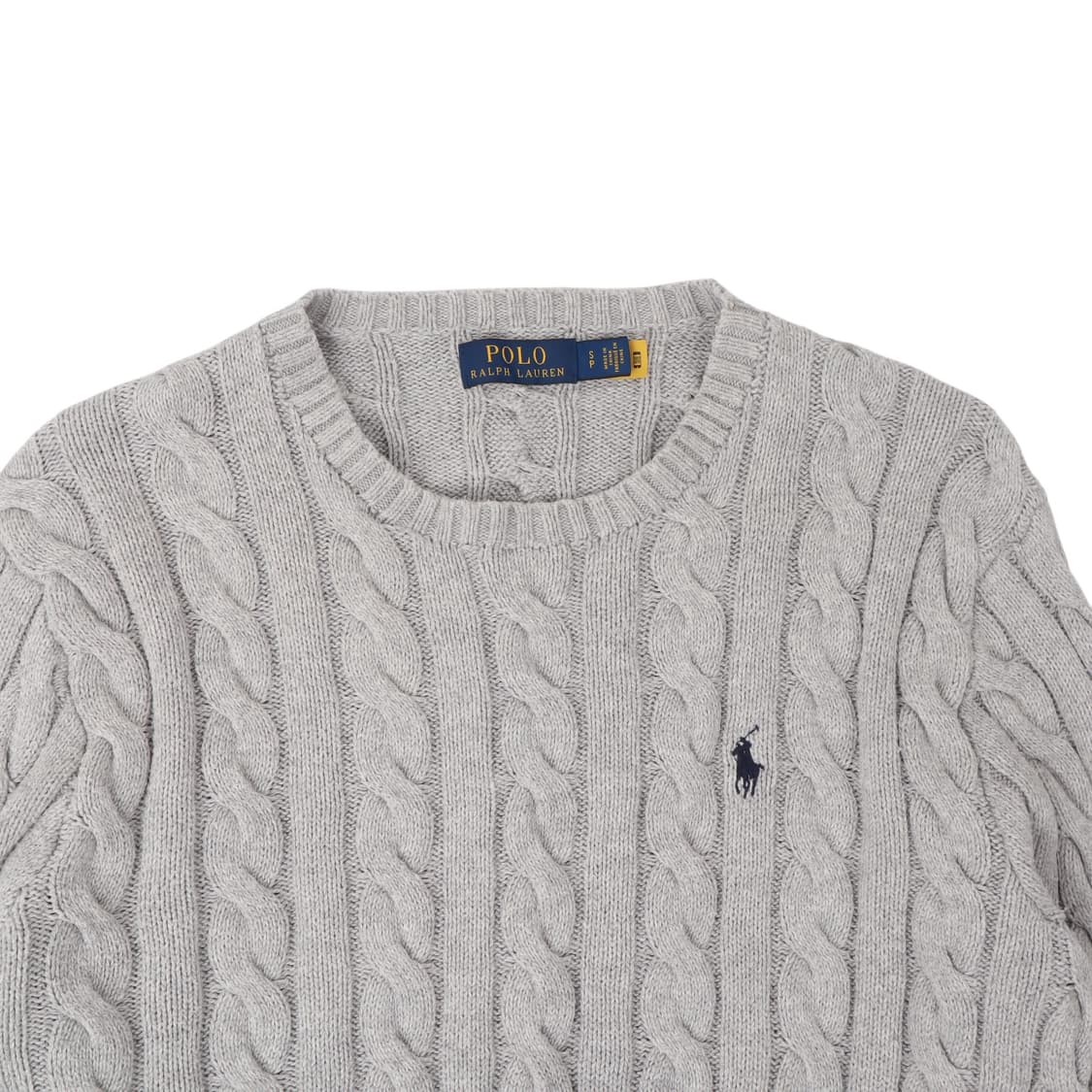 폴로 랄프로렌 QR 라이트 그레이 코튼 케이블 니트 상품이미지2