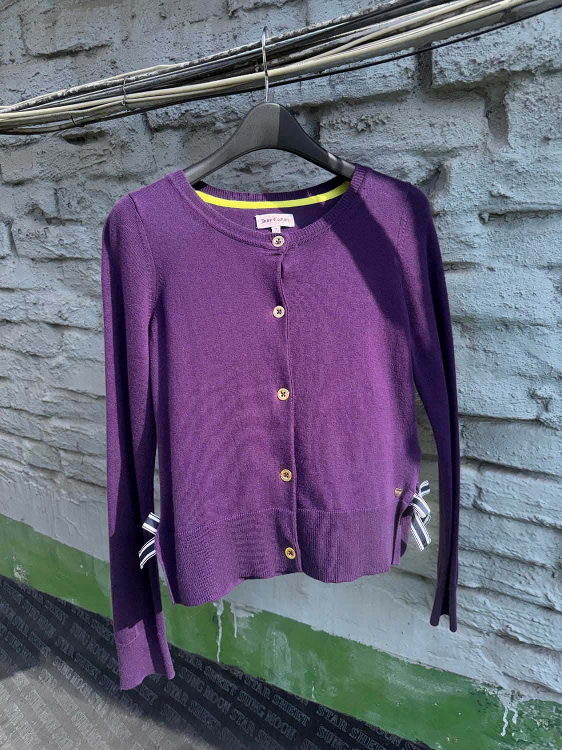 Juicy couture 쥬시꾸뛰르 퍼플 리본 가디건 상품이미지1