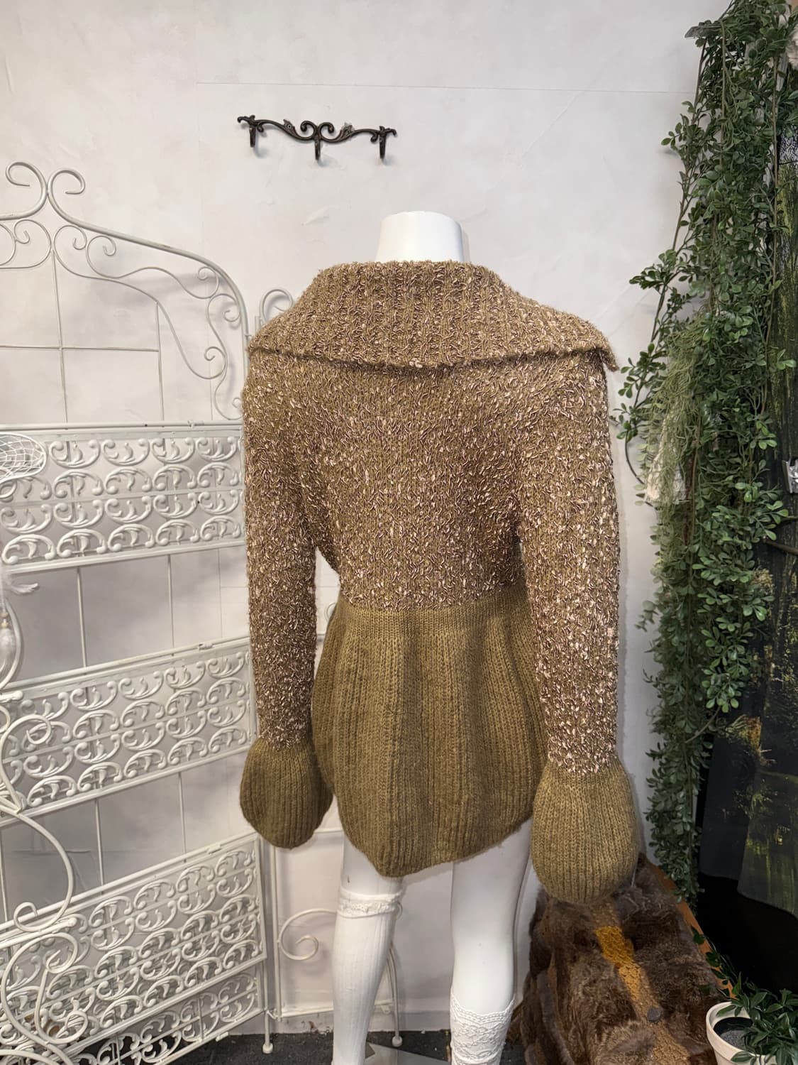 Beige grunge fairy ruffle duffle 가디건  상품이미지6