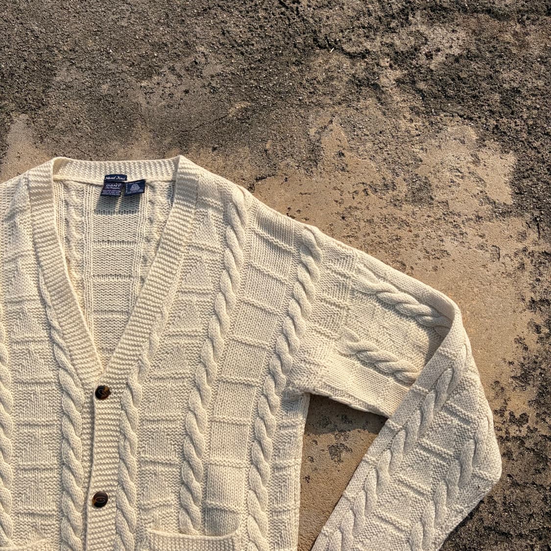 80s GANT 빈티지 울 핸드 니트 가디건 L 상품이미지2