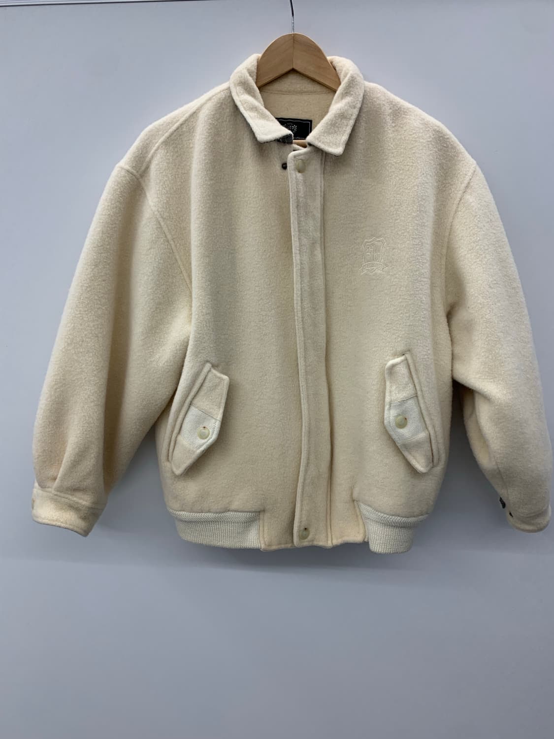 90s 아이보리 울 봄버 상품이미지5