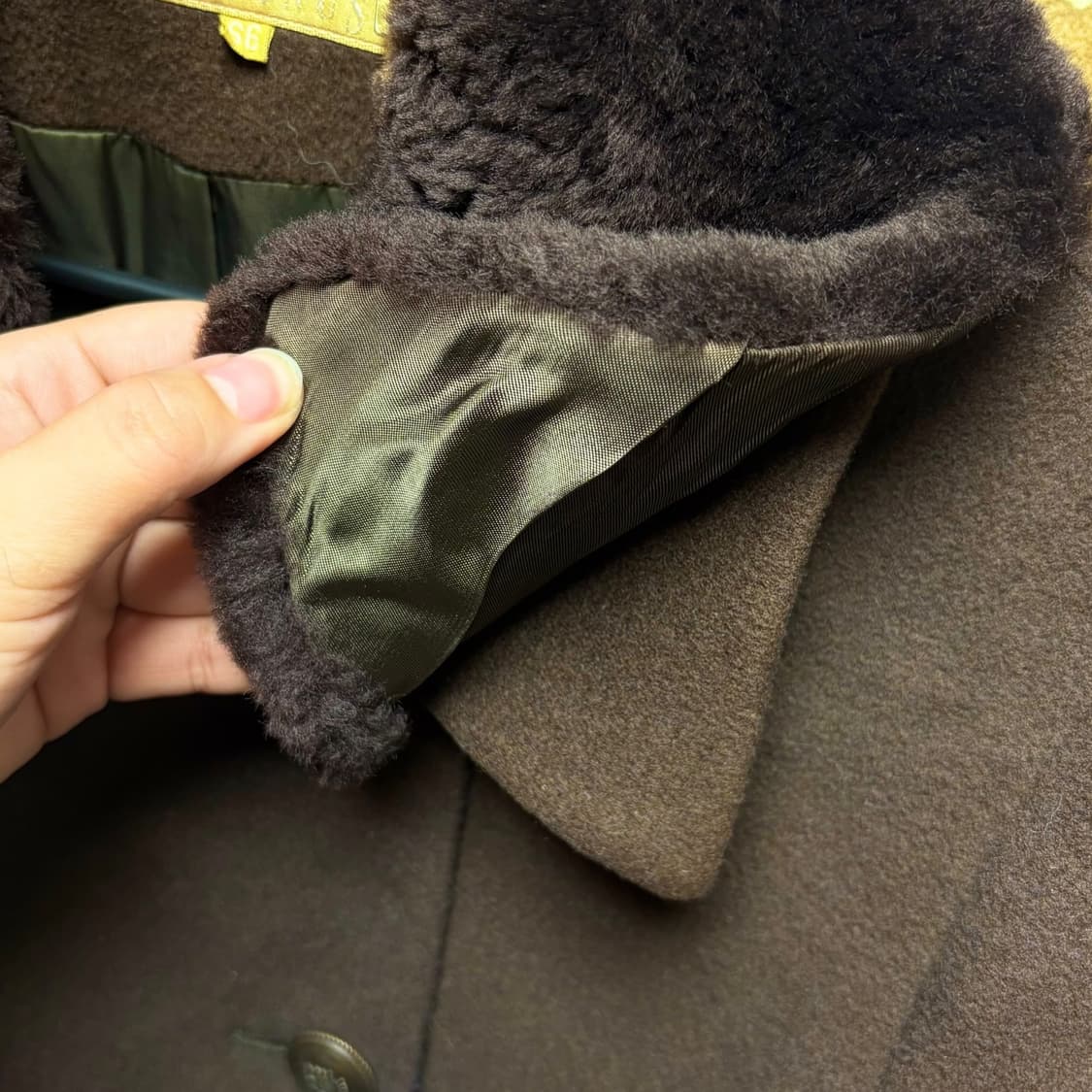 3722 울혼방 브라운 퍼카라 롱코트 상품이미지5