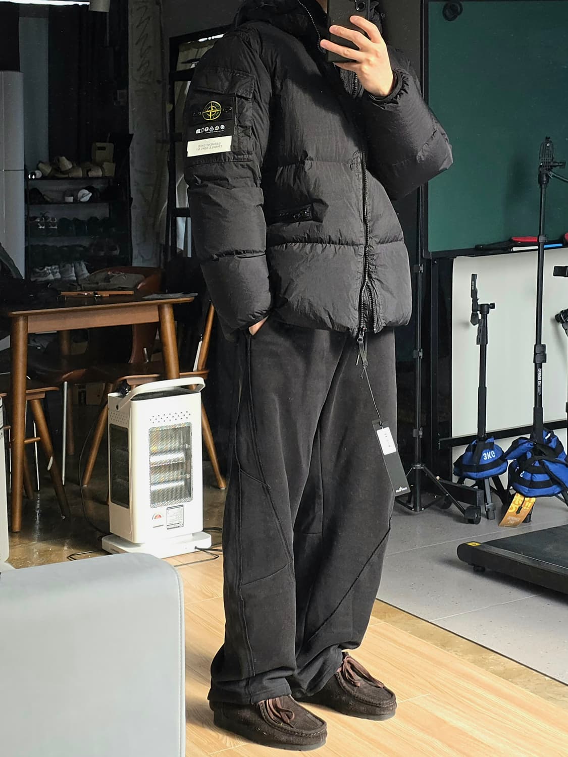 스톤아일랜드 40522 크링클랩스 후드 패딩 블랙 상품이미지2