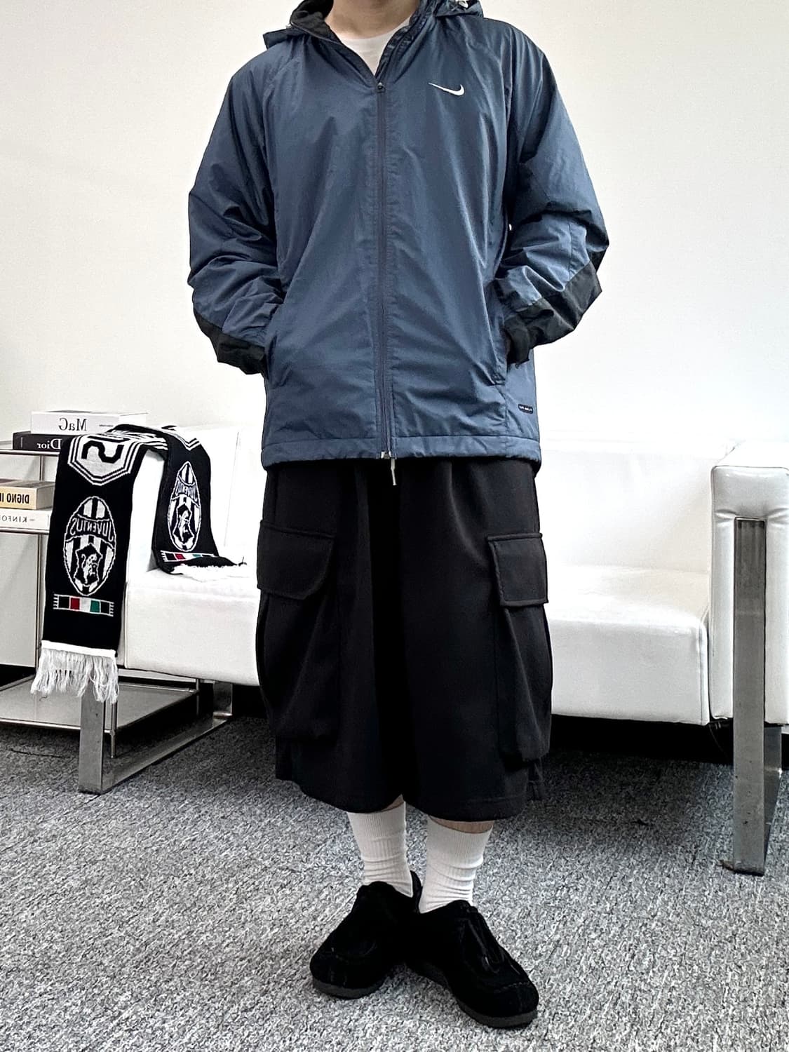 나이키 네이비 후드 바람막이 자켓 M  상품이미지3