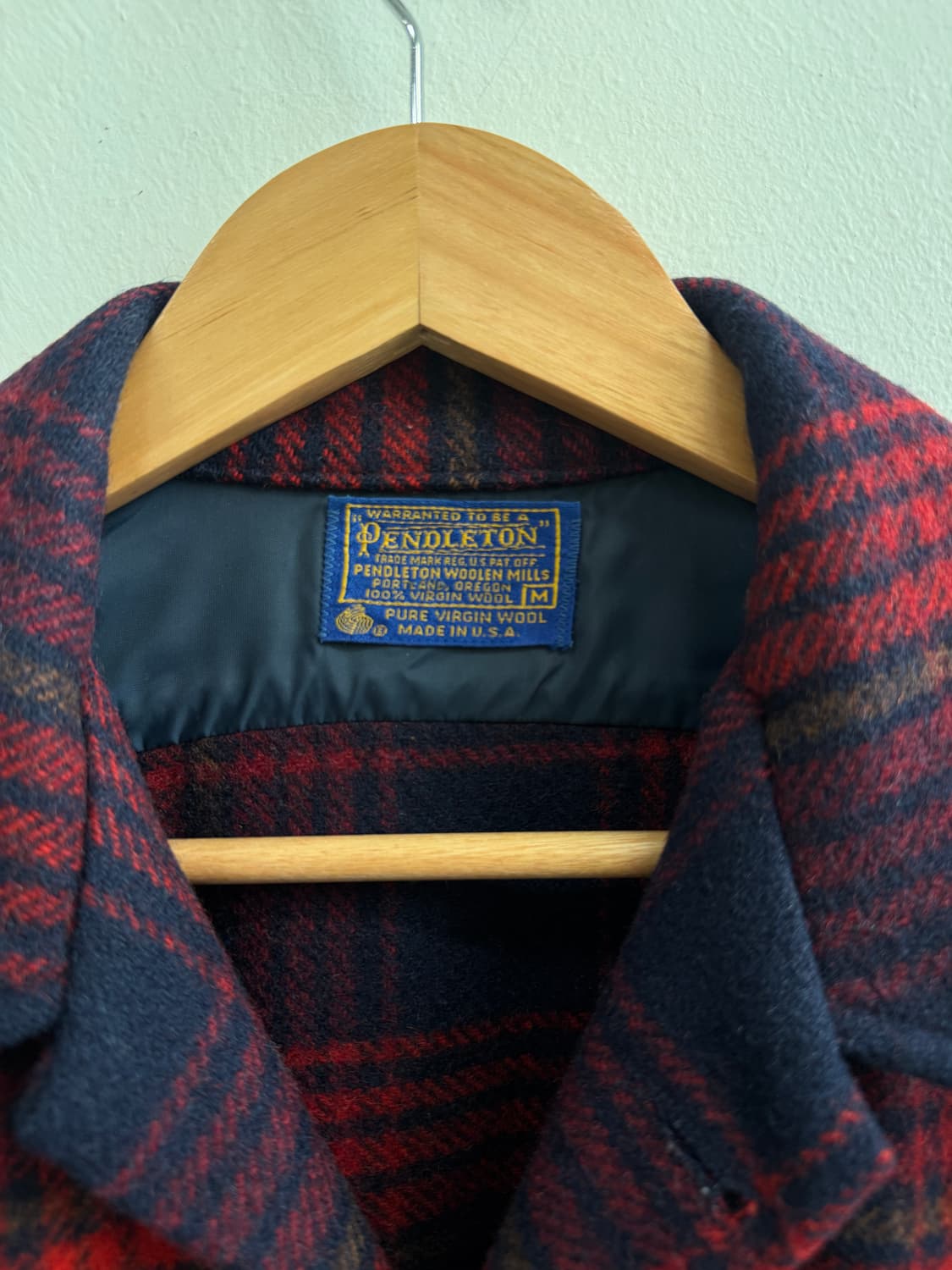 Pendleton 펜들턴  체크 울 셔츠 자켓 M / 100% Vi 상품이미지4