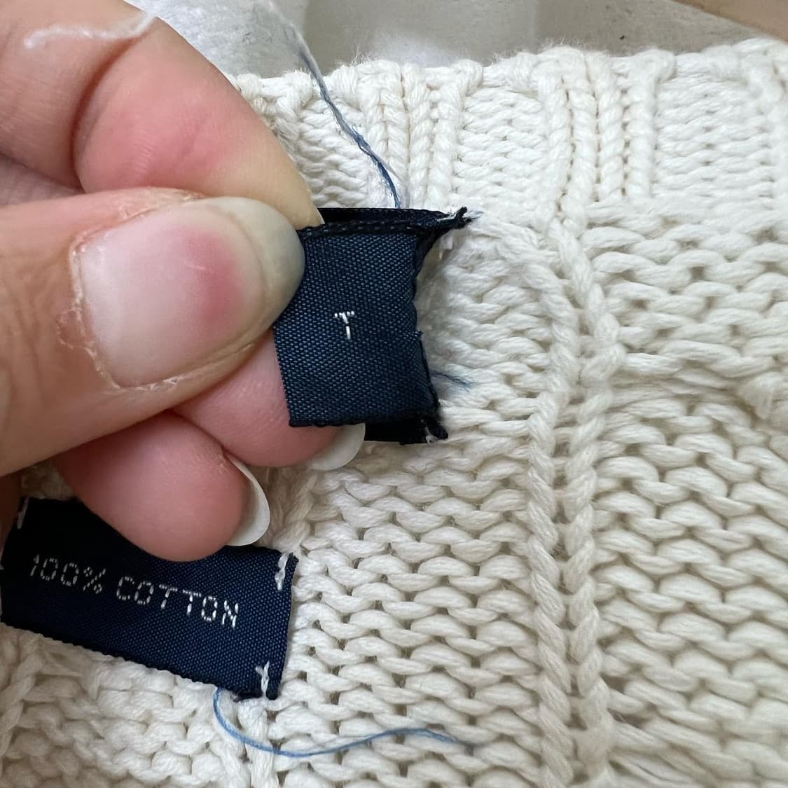 폴로 랄프로렌 아이보리 네이비포니 꽈배기 니트 상품이미지6