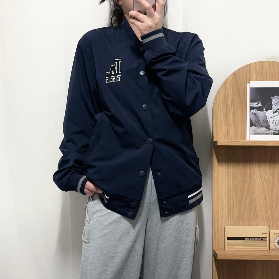 [정품] MLB 네이비 LA 바시티 자켓 [ L ] 상품이미지1