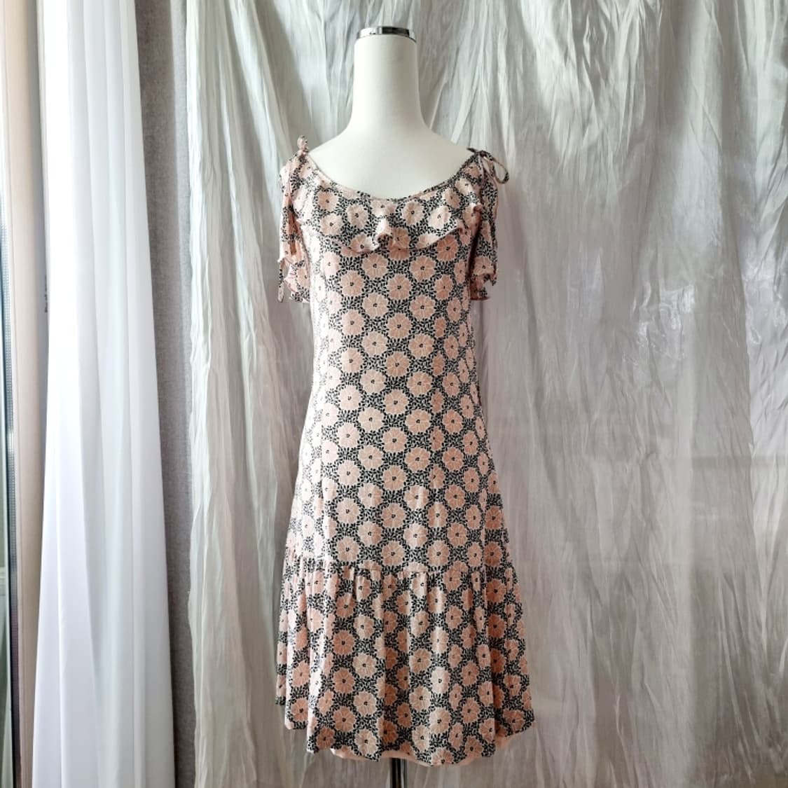 폴앤조 프릴 타이 원피스 실크100% 프랑스직수입 (44-55) 상태최상 상품이미지1