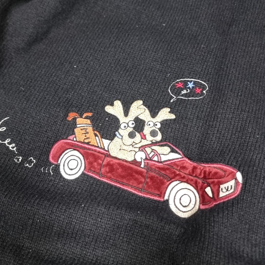 일본제 MU Sports 캐주얼 캐릭터 니트 블랙(105) 상품이미지8