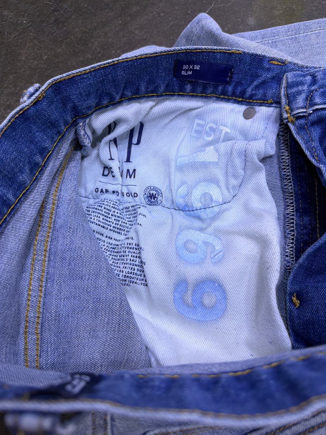 GAP 갭 빈티지 라이트 워싱 연청 슬림핏 데님팬츠 30 상품이미지9