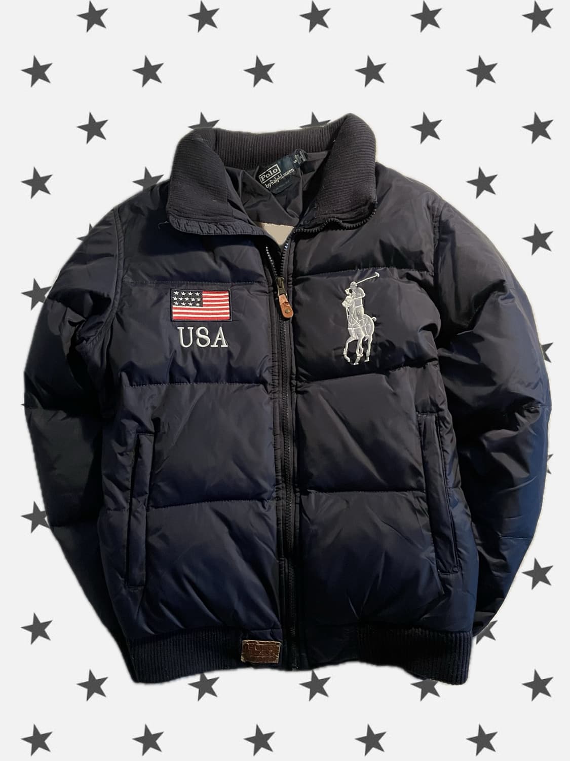 폴로 랄프 로렌 빅포니 성조기 USA 패딩 네이비 상품이미지1