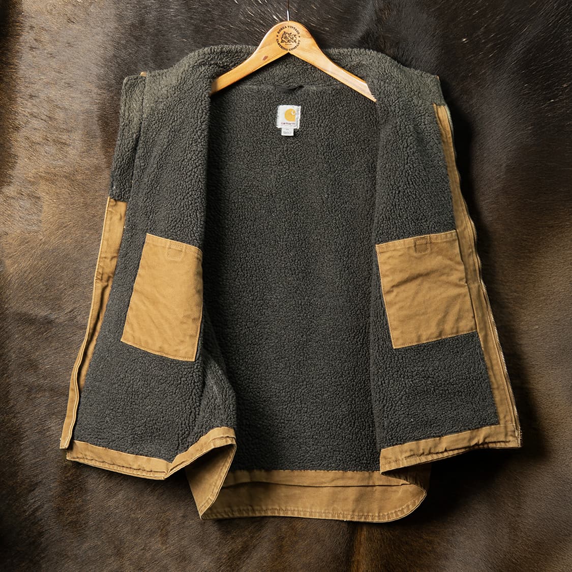 [XL] 칼하트 V33 샌드스톤 쉐르파 라이닝 모크넥 베스트 브라운  상품이미지8