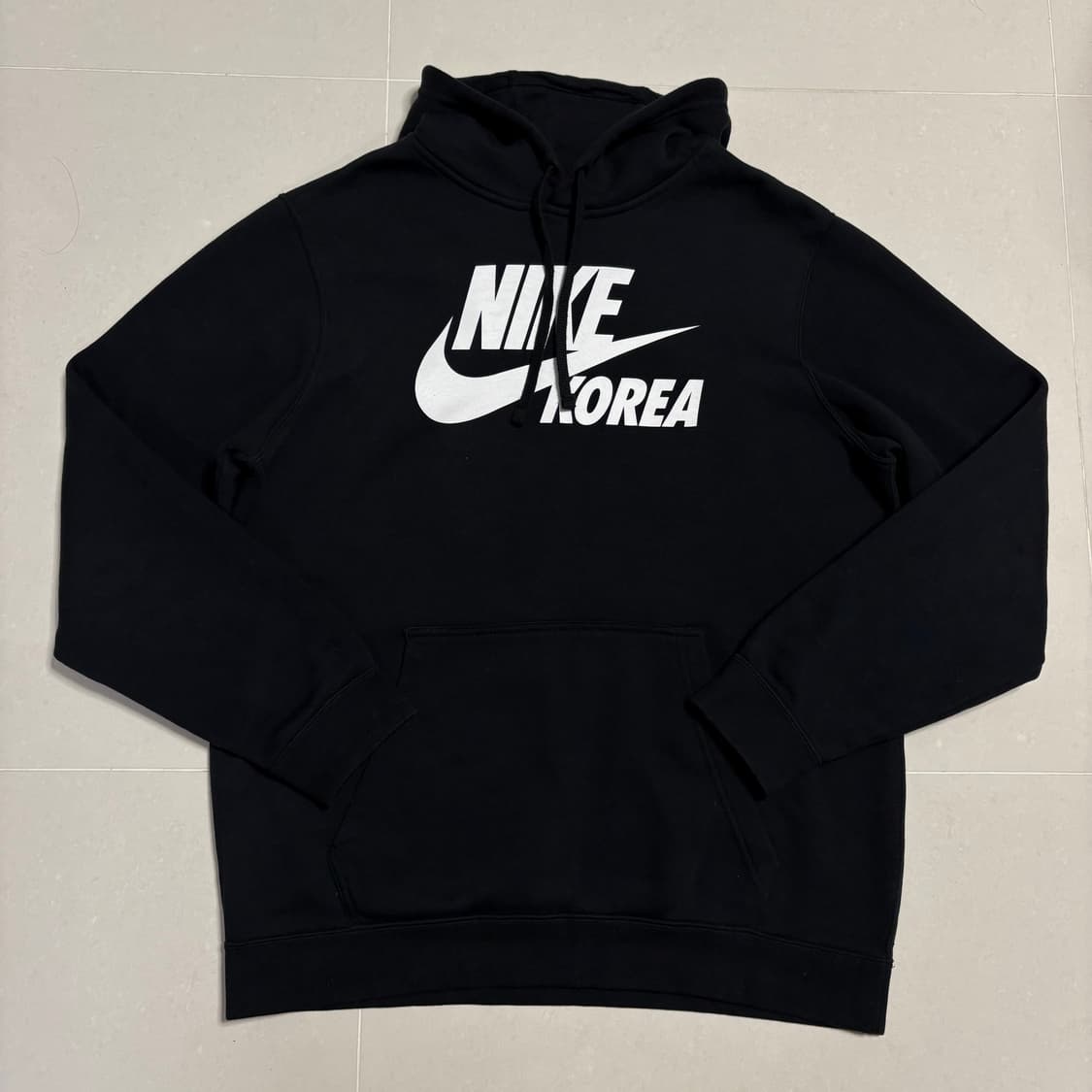 정품 나이키 코리아 빅로고 블랙 기모 후드티 상품이미지2