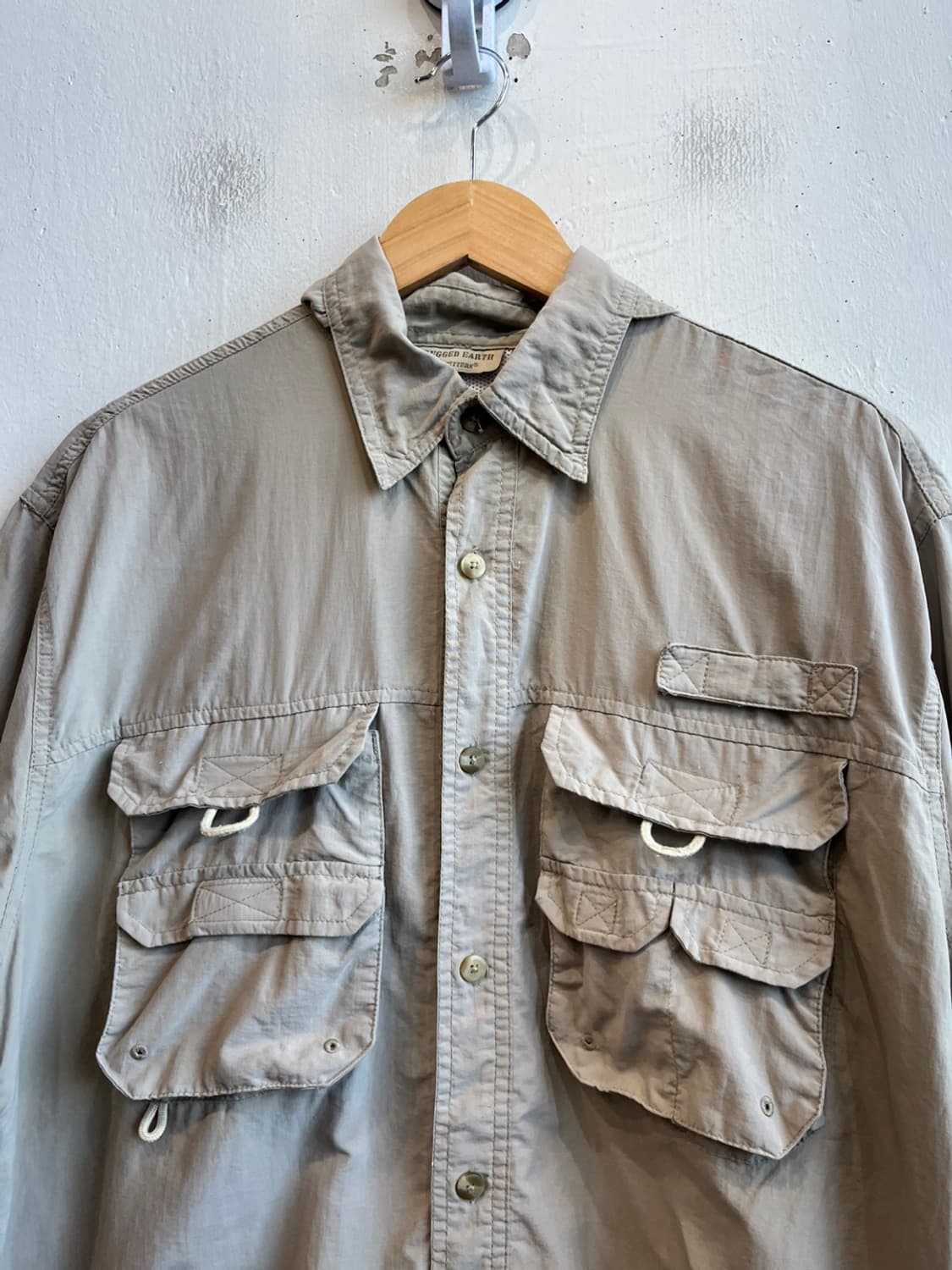 RUGGED EARTH 빈티지 캠핑 아웃도어 나일론 반팔 셔츠 상품이미지2
