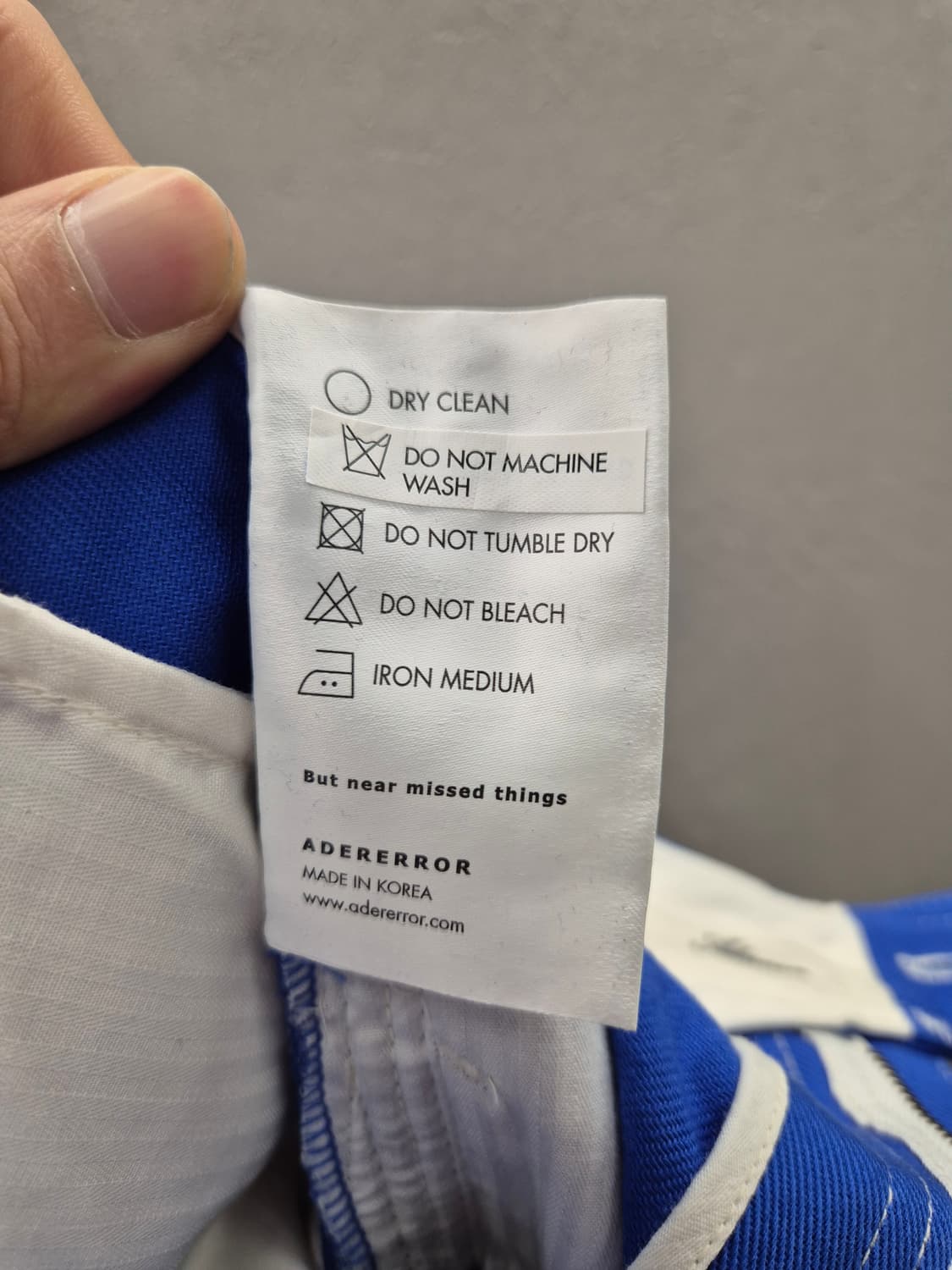 ADERERROR 블루 코튼 팬츠 A4 상품이미지10