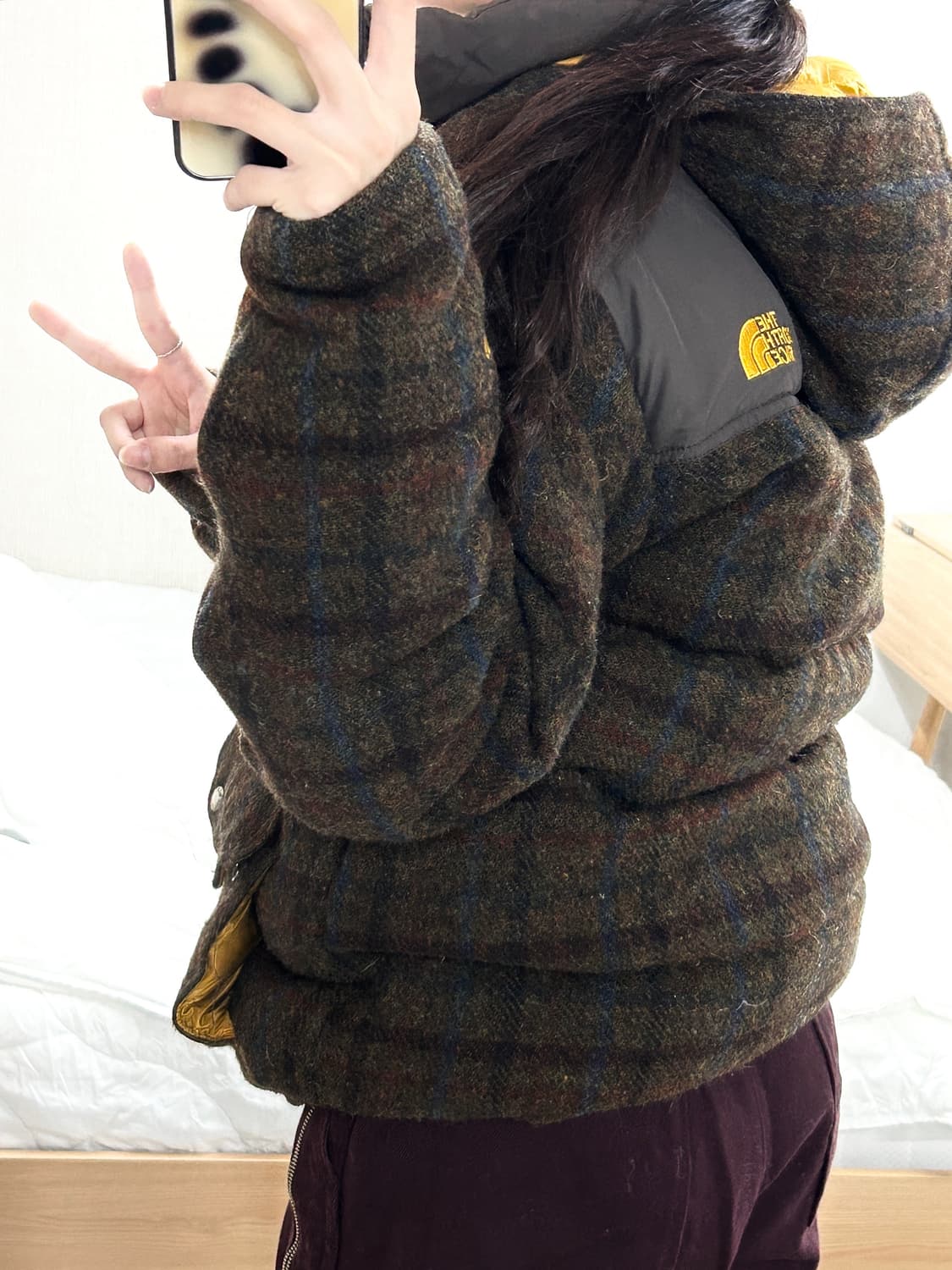 노스페이스 해리스트위드 브라운 체크패딩 상품이미지2