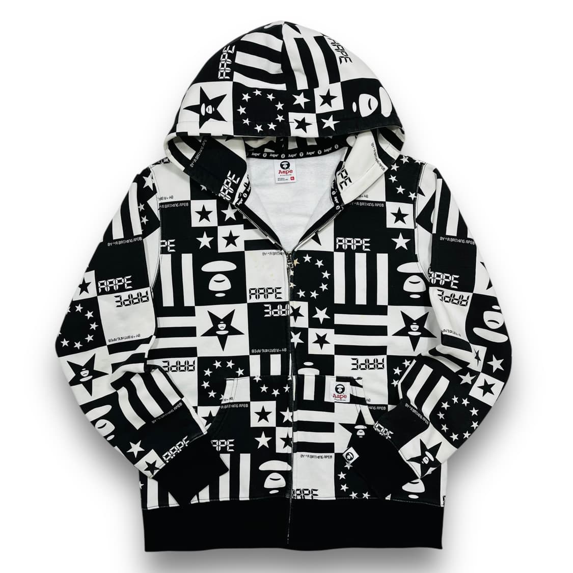 Aape 더블 스타 퍼즐 시그니처 로고 후디 집업 상품이미지2