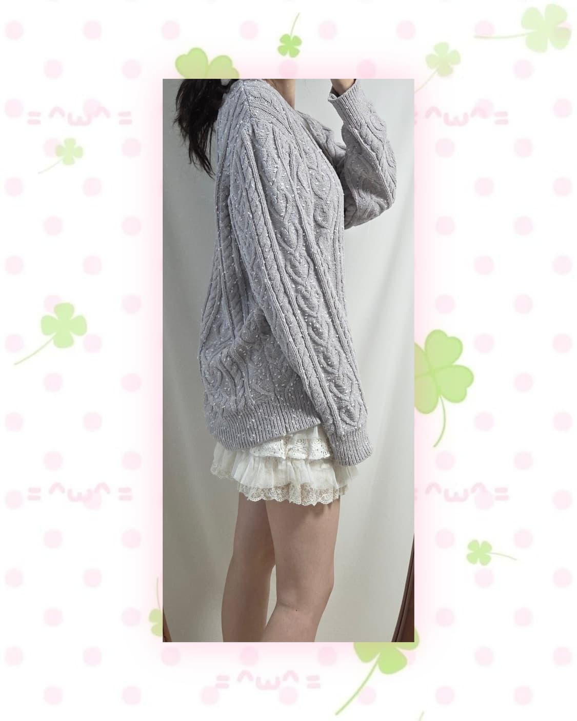 젤라또피케 하트 케이블 꽈배기 홈웨어 니트 상품이미지3