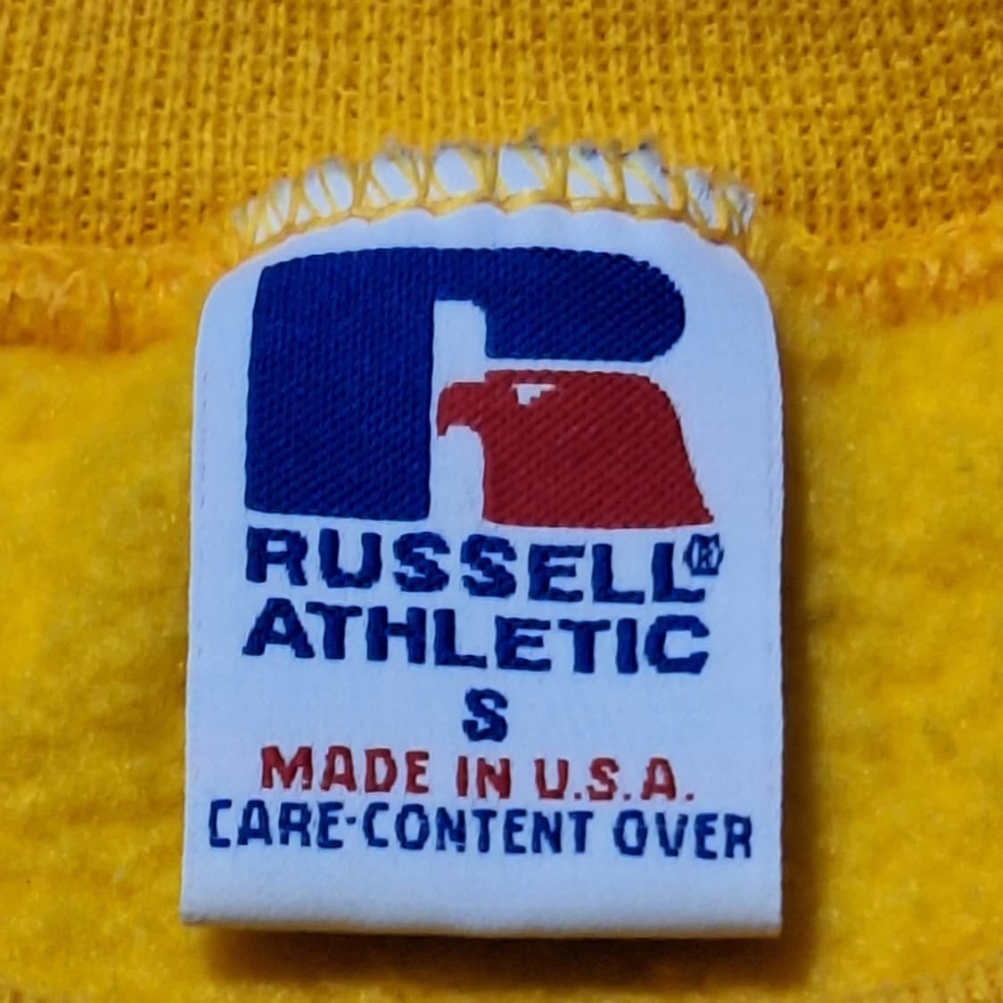 90s 러셀 애슬레틱 빈티지 옐로우 맨투맨 상품이미지2